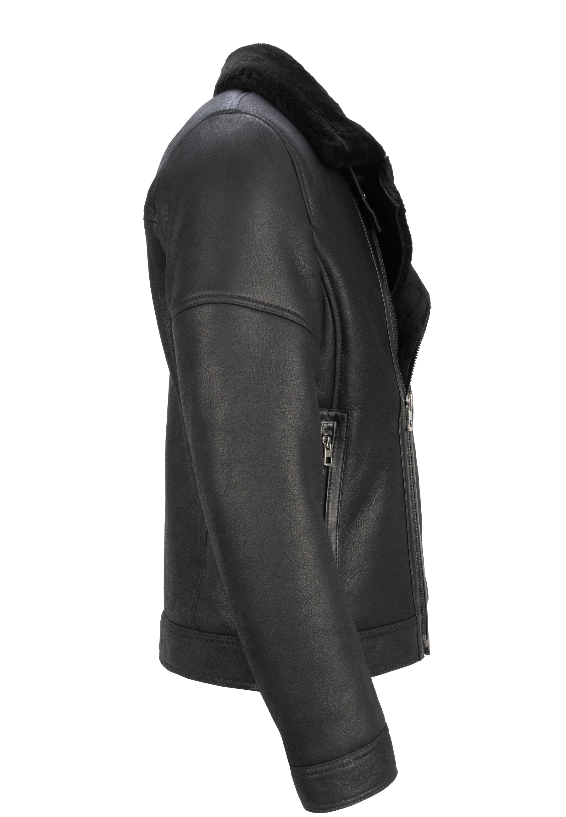 Herren Lammfelljacke - Edgar Lammfell in schwarz
