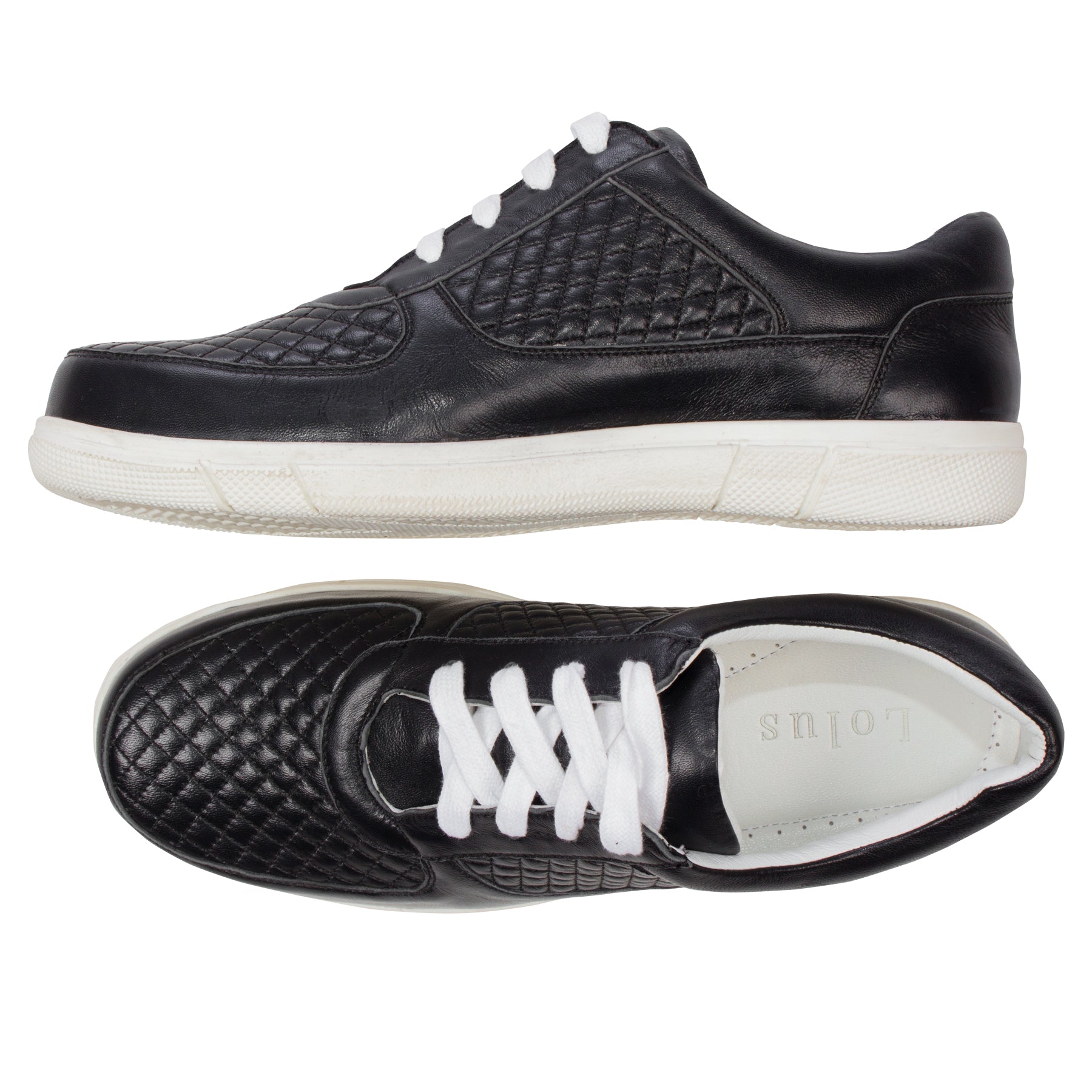 Herren Leder Sneaker Schuhe aus Echtleder Lederschuhe mit Steppung - Neo12 in schwarz