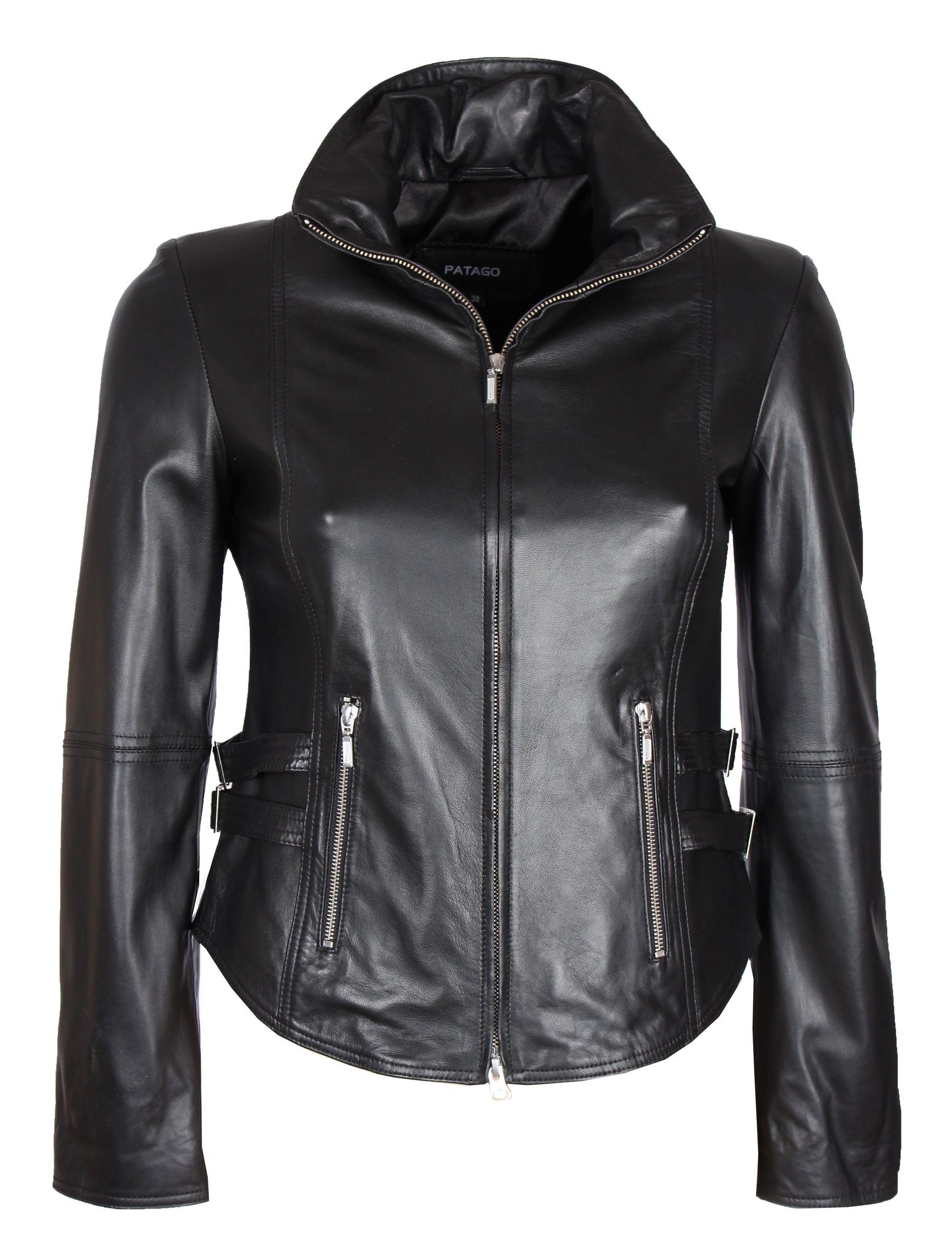 Damen Lederjacke 4873 aus Lammleder von Patago in schwarz