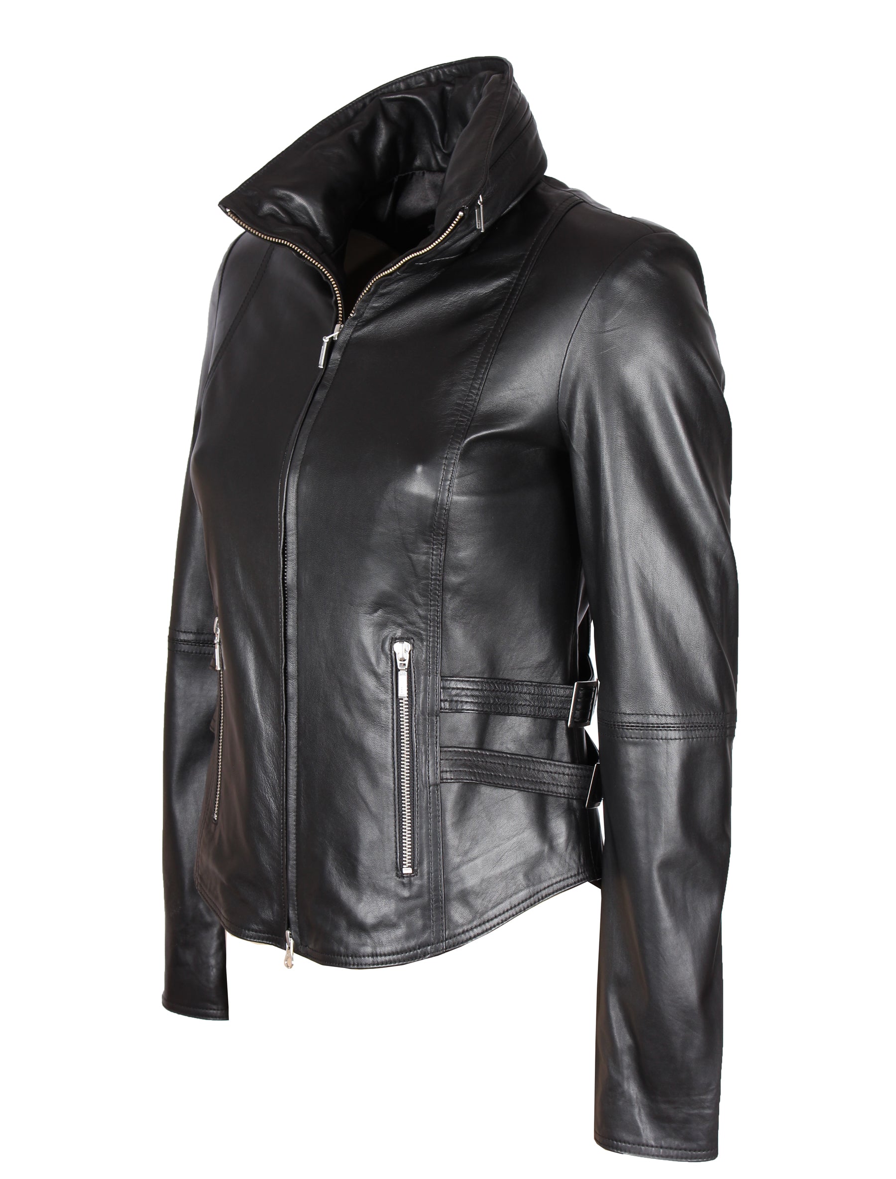 Damen Lederjacke 4873 aus Lammleder von Patago in schwarz