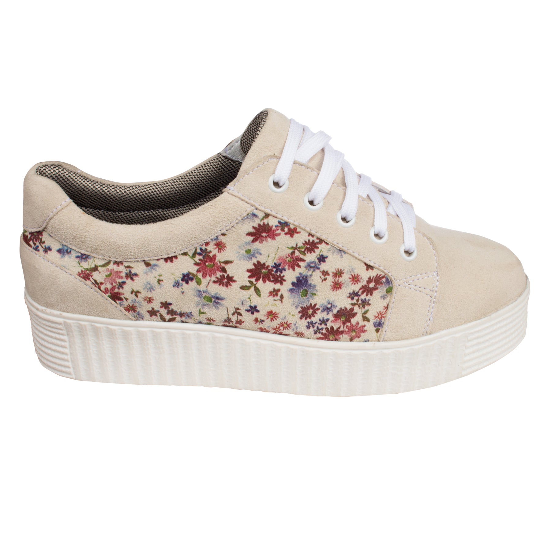 Damen Leder Sneaker Plateau Sneaker Schuhe aus echtem Nubuk Leder - Sofia in bright white