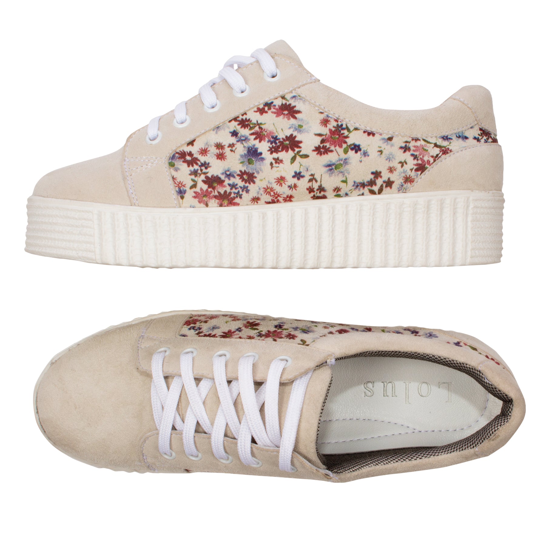 Damen Leder Sneaker Plateau Sneaker Schuhe aus echtem Nubuk Leder - Sofia in bright white