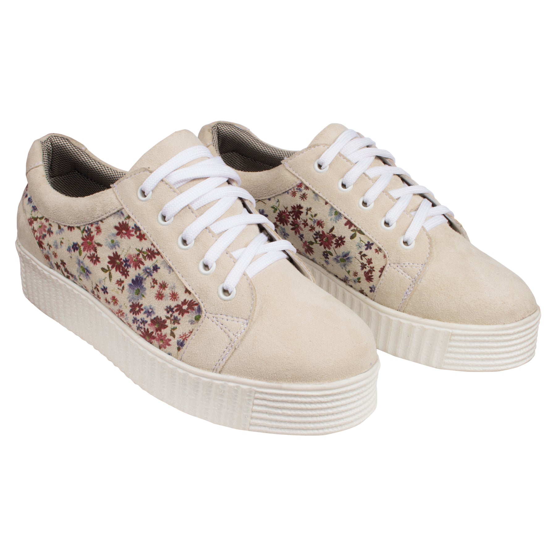 Damen Leder Sneaker Plateau Sneaker Schuhe aus echtem Nubuk Leder - Sofia in bright white