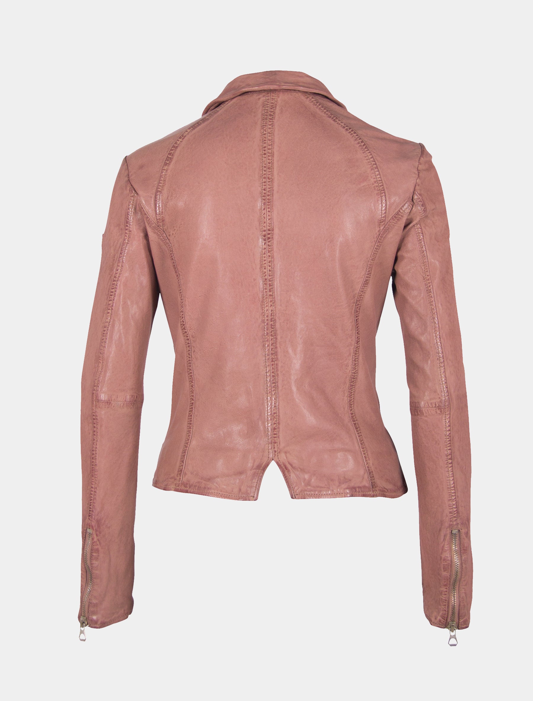 Kurze Damen Lederjacke Bikerjacke - GGEyla LVTW in rosa