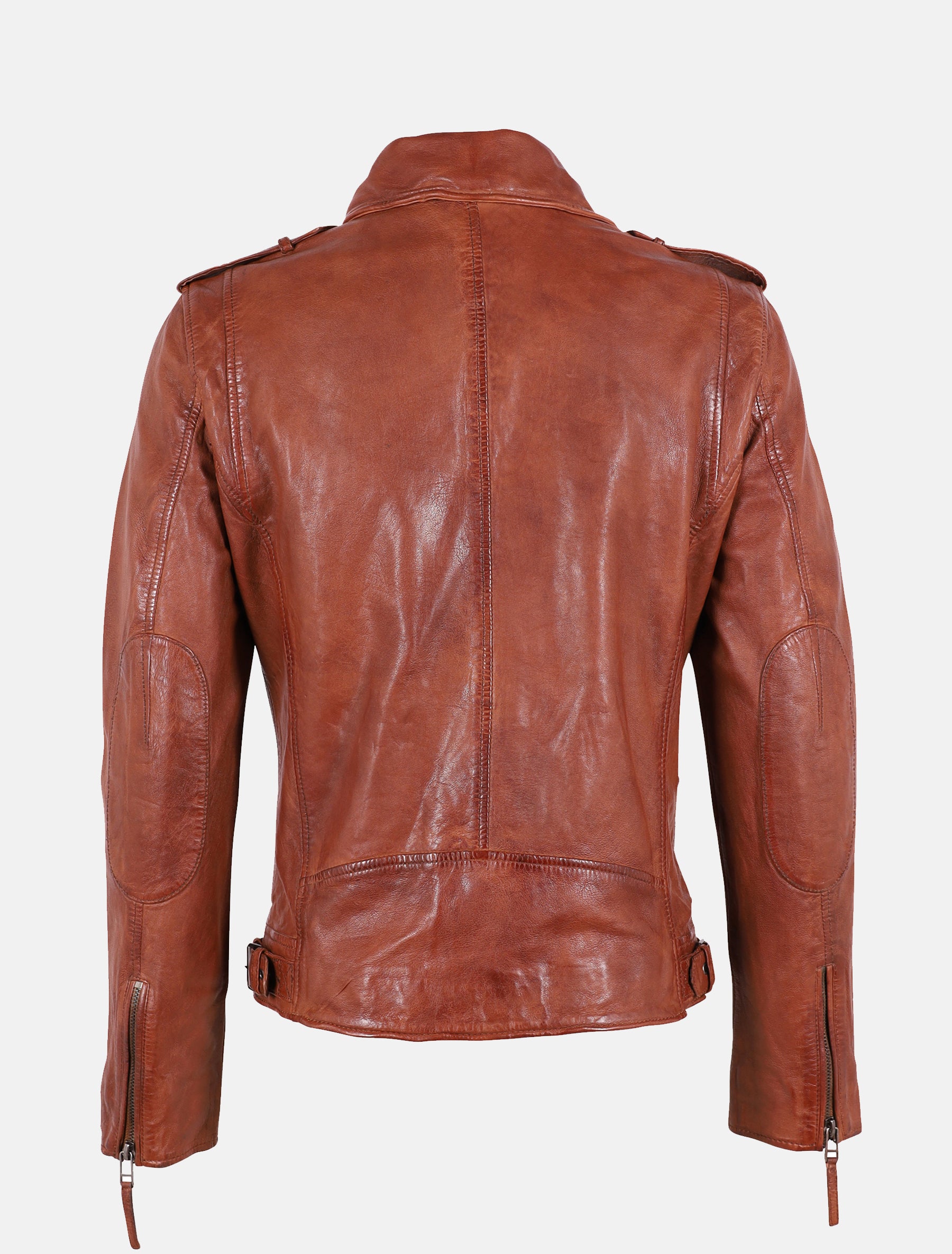 Herren Biker Lederjacke mit Reverskragen - GMMalic S22 SF STUV in cognac