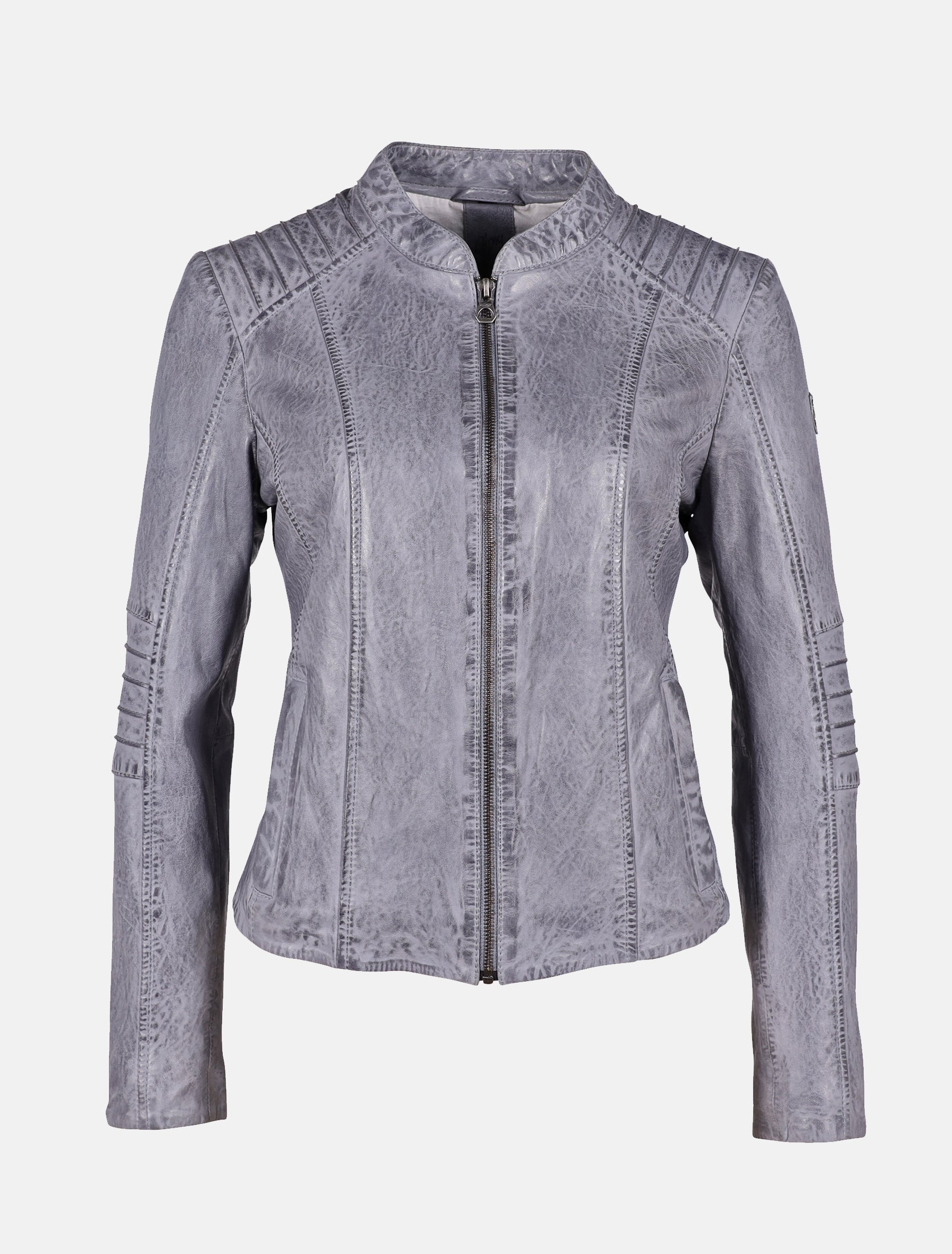 Kurze sportliche Damen Lederjacke mit Steppung - GWJuana S22 LONTV in light blue