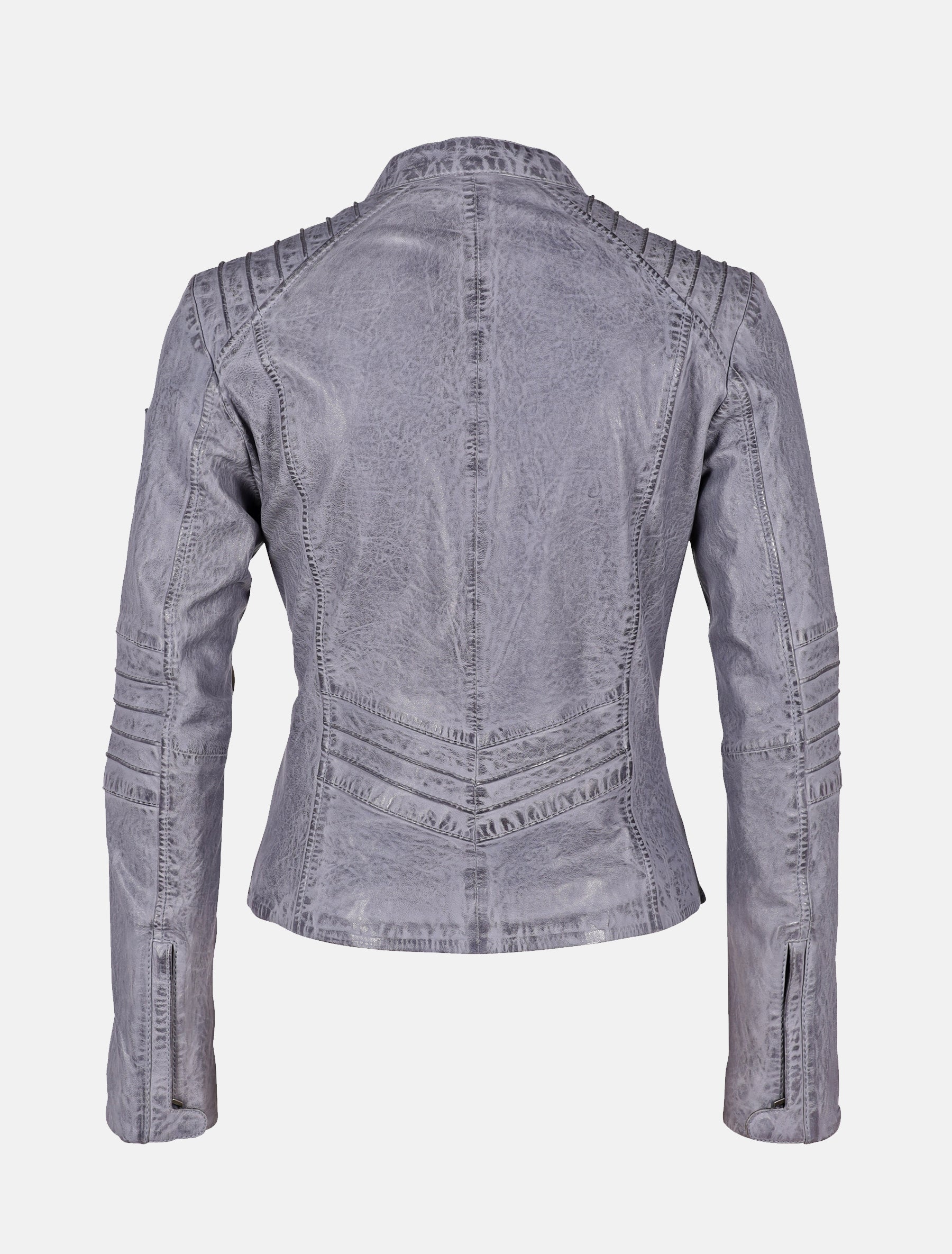 Kurze sportliche Damen Lederjacke mit Steppung - GWJuana S22 LONTV in light blue