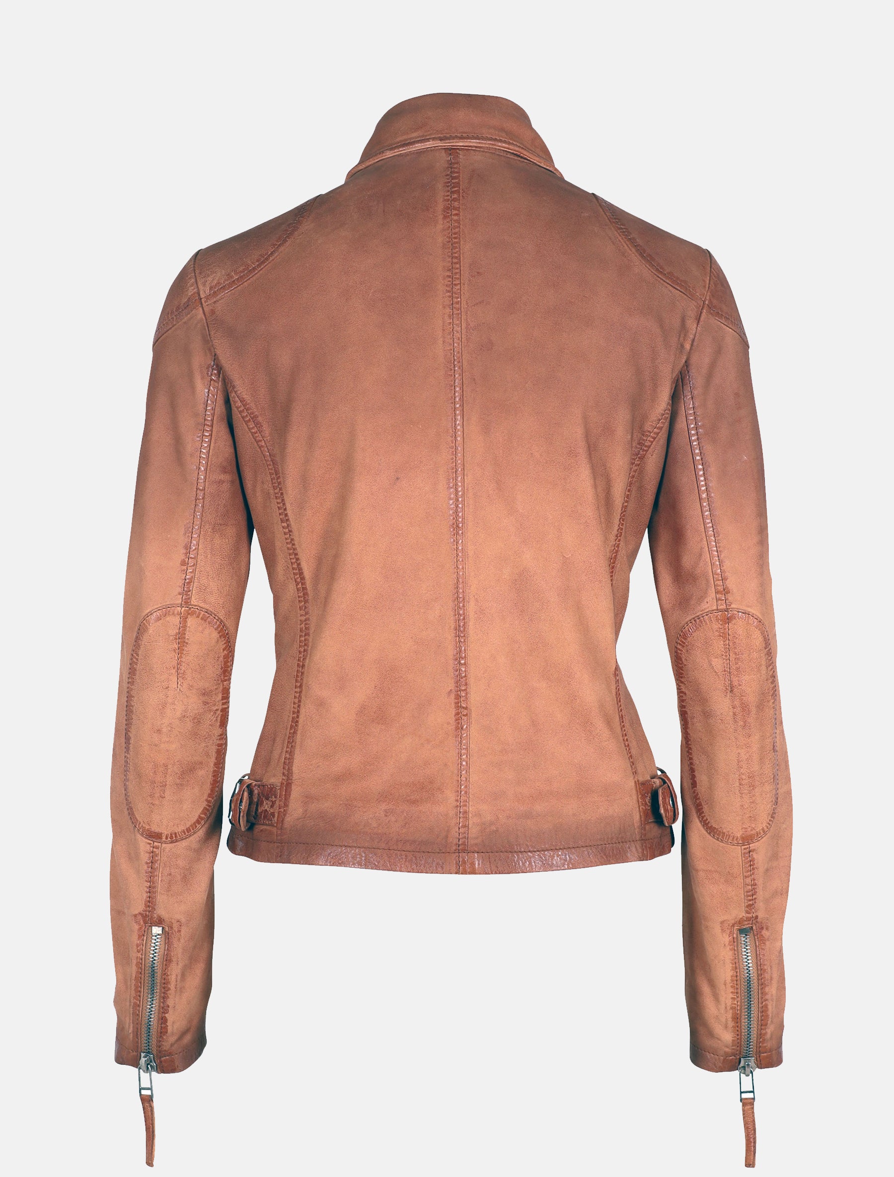 Damen Biker Lederjacke mit Farbverlauf und Reverskragen - GWKandy S22 LAMOV in camel