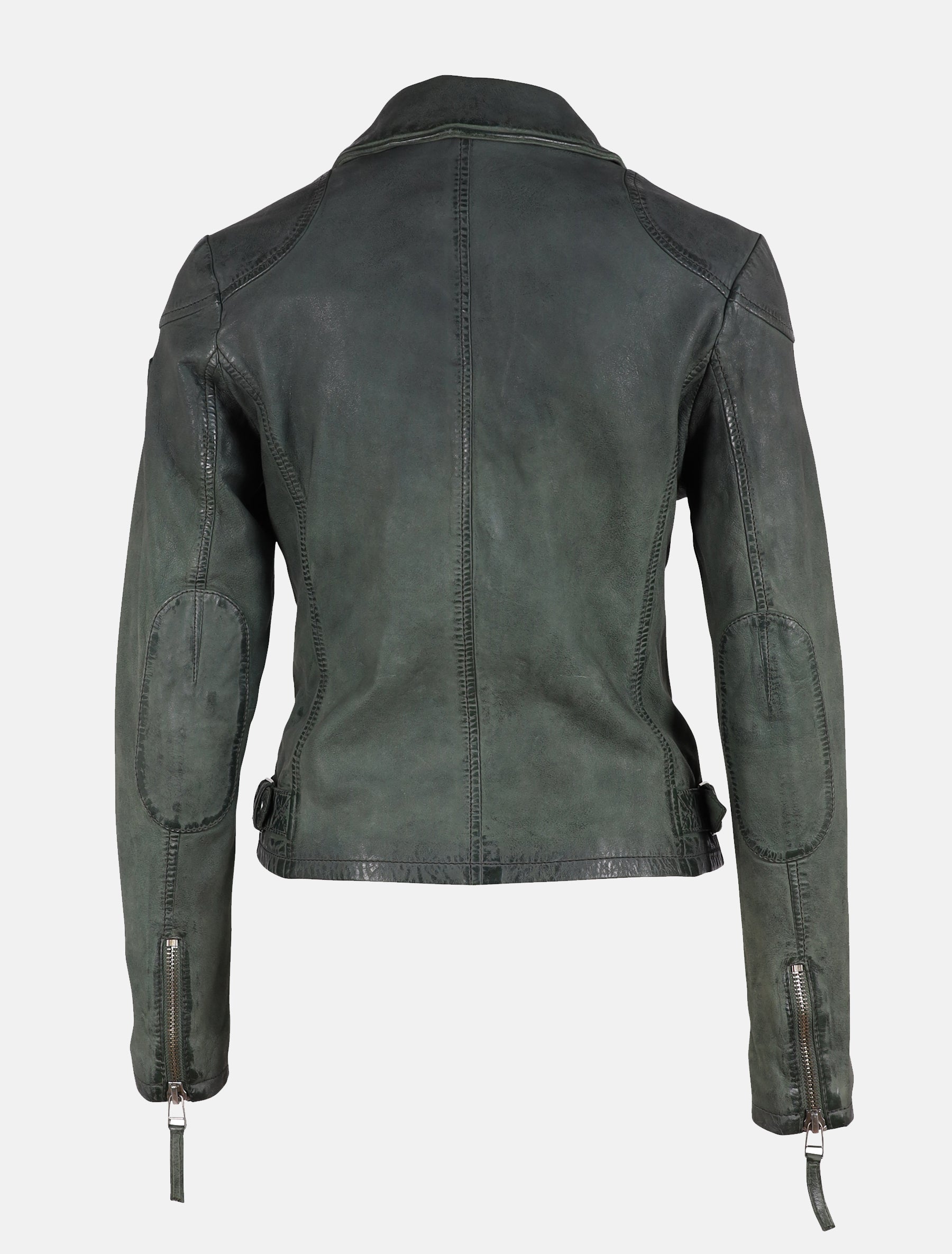 Damen Biker Lederjacke mit Farbverlauf Ombré und Reverskragen - GWKandy W22 LAMOV in grün