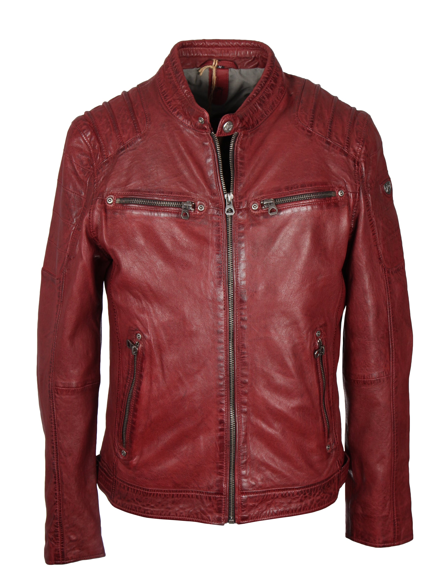 Herren Lederjacke Bikerjacke - Gipsy Camren in ox red