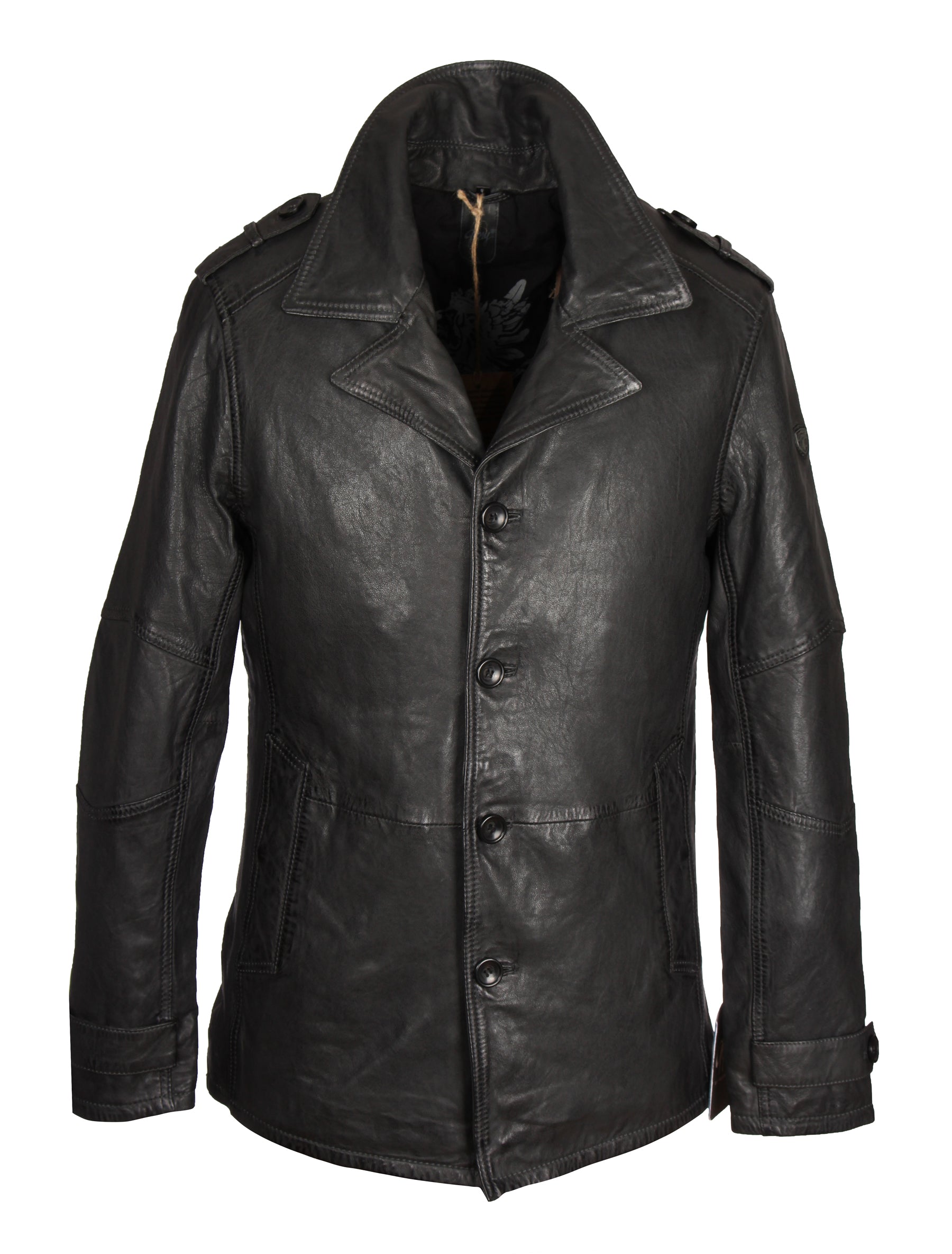 Gipsy Herren Langjacke aus Leder - Mic in graphite