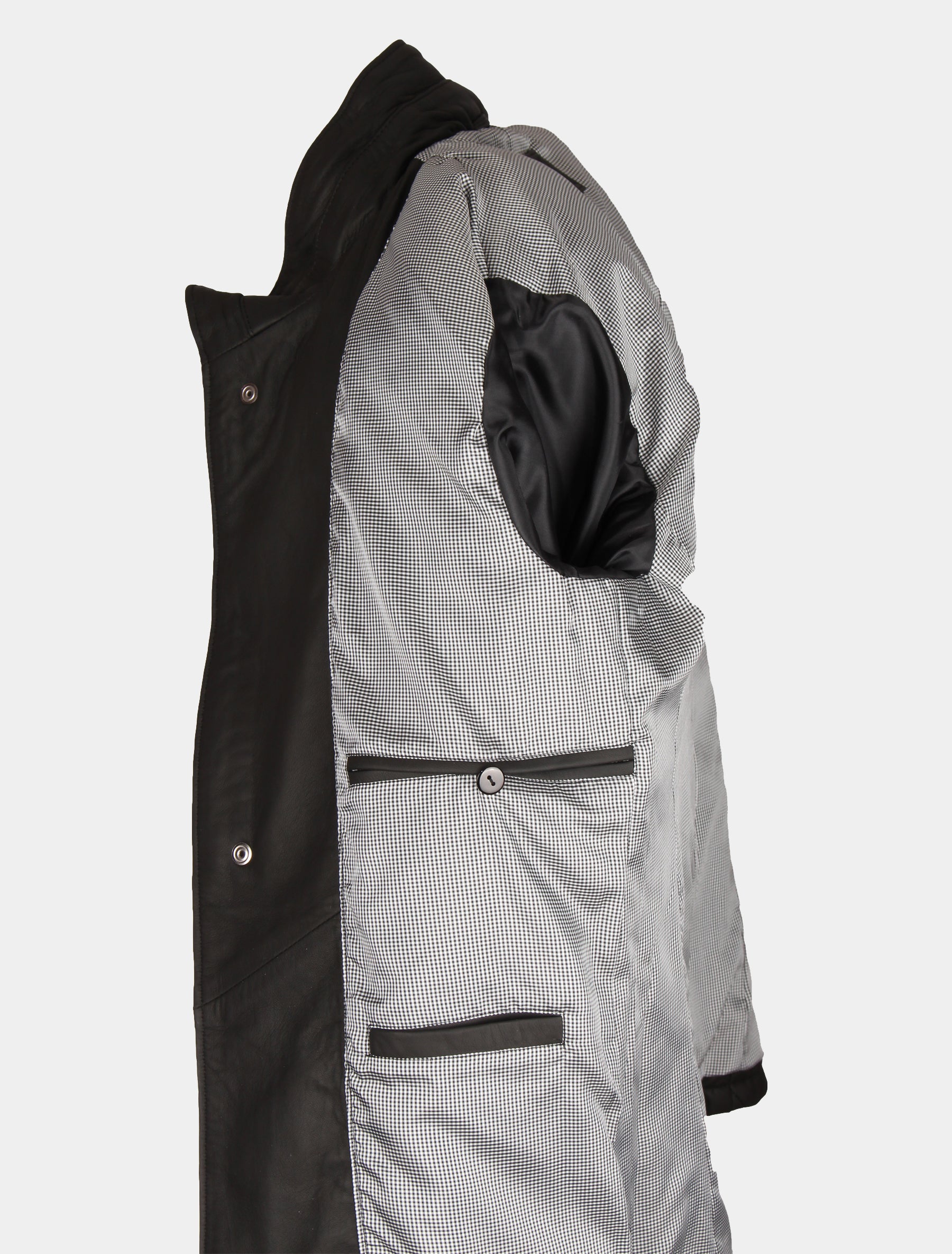 Gesteppte Herren Lederjacke Steppjacke aus Lamm Leder - Leno in schwarz schwarz