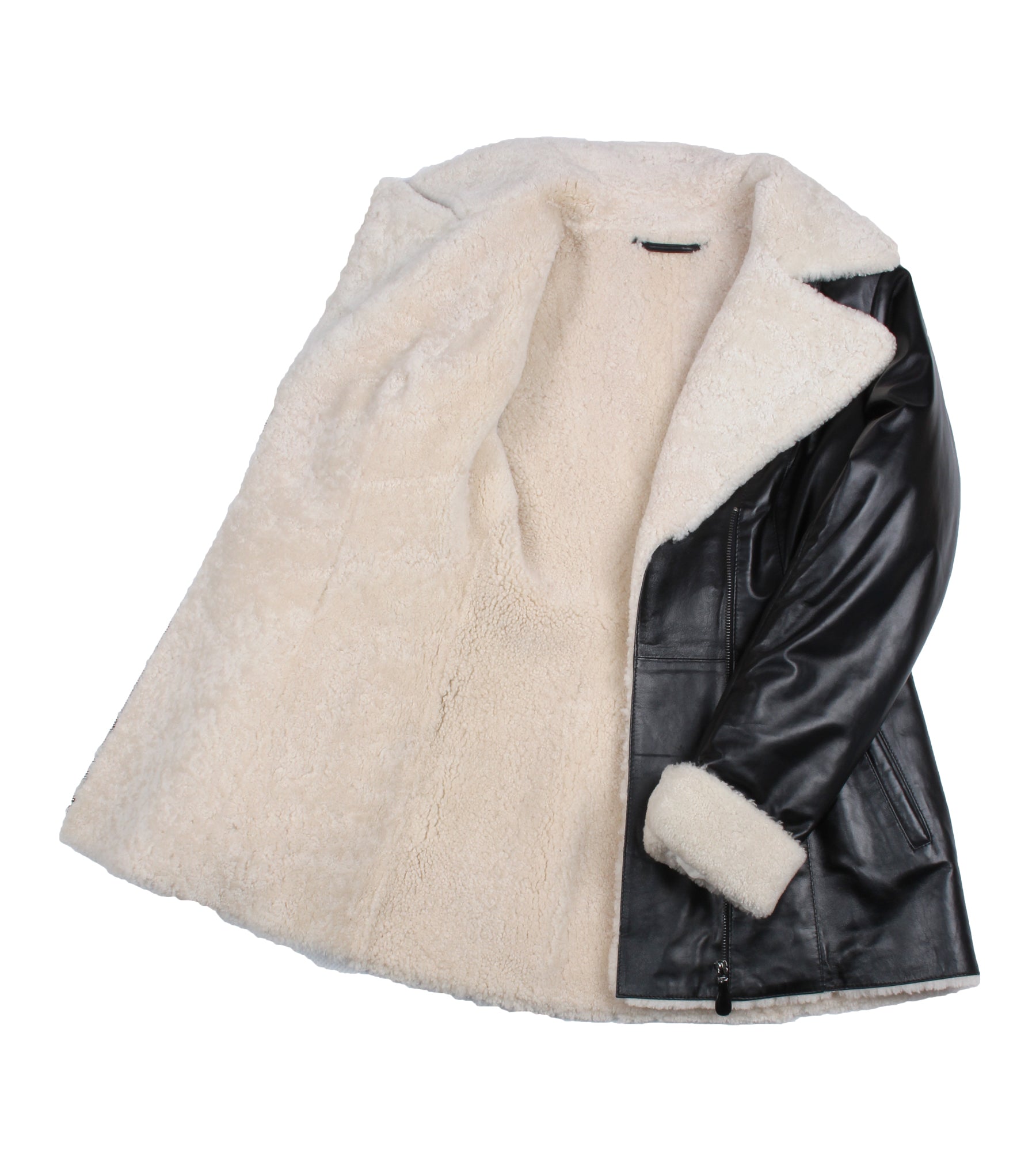 Taillierte Lederjacke mit Lammfellfutter - Jenny - von Lolus