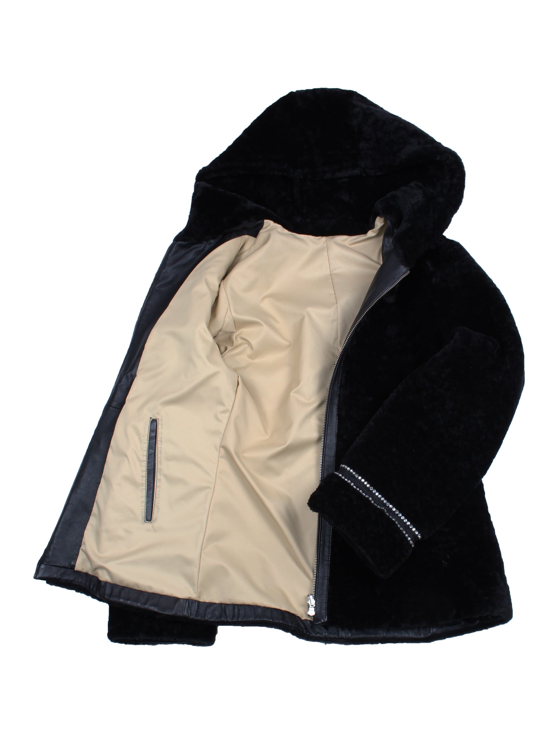 Damen Lammfelljacke mit Kapuze - Strella von Lolus