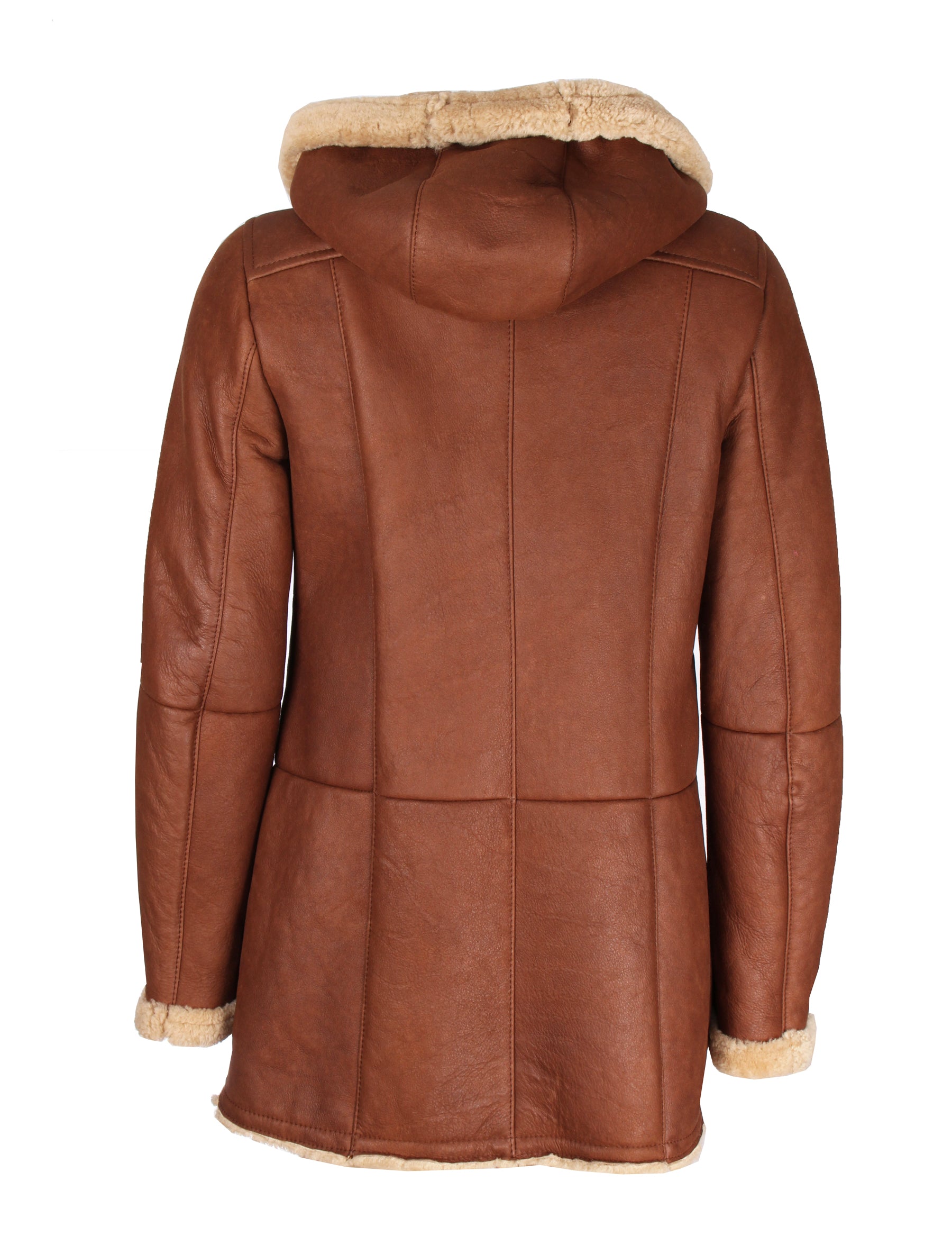 Damen Lammfelljacke mit Kapuze - Christ Angela in braun