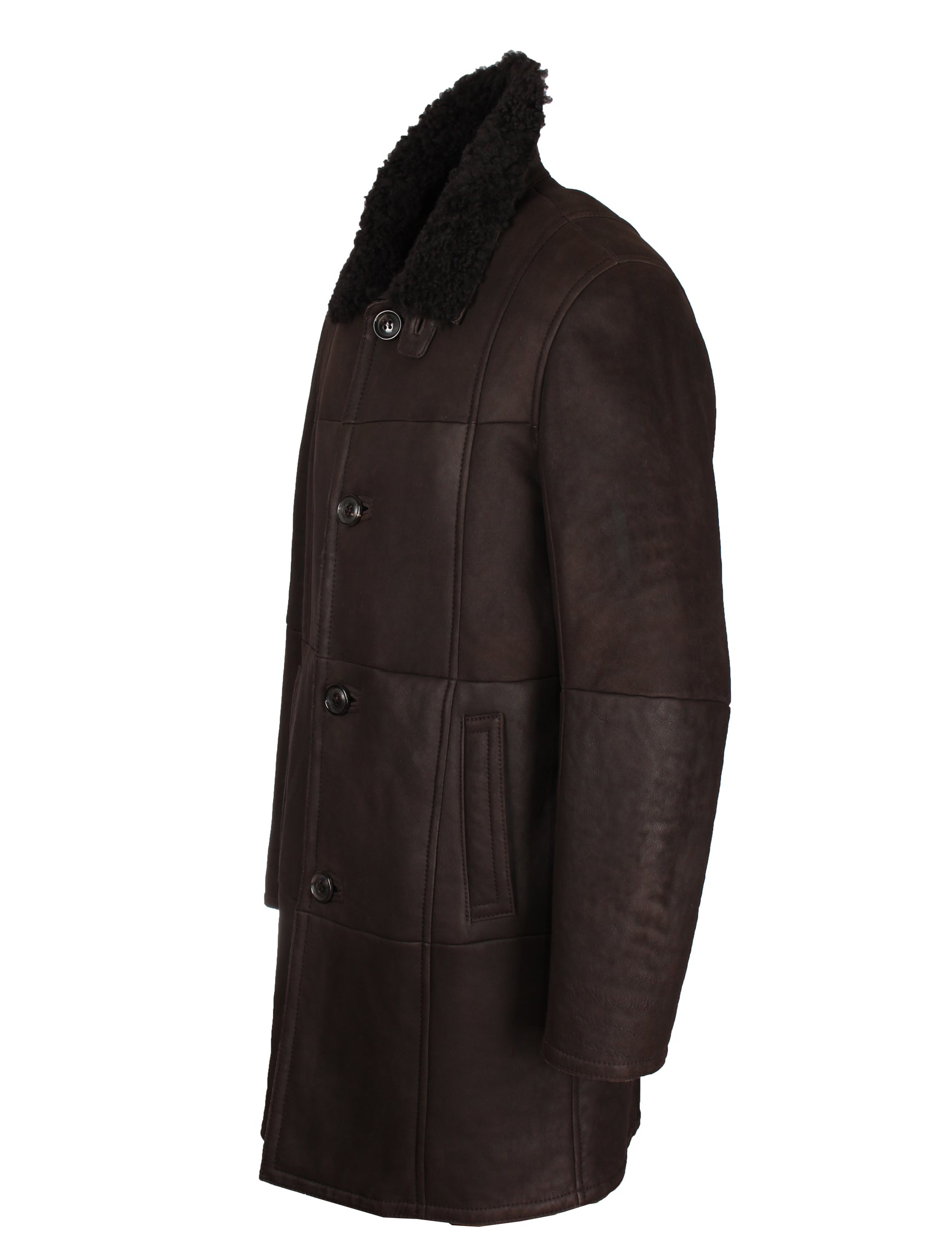 Herren Lammfellmantel mit Kragen - Christ Arian in d.braun