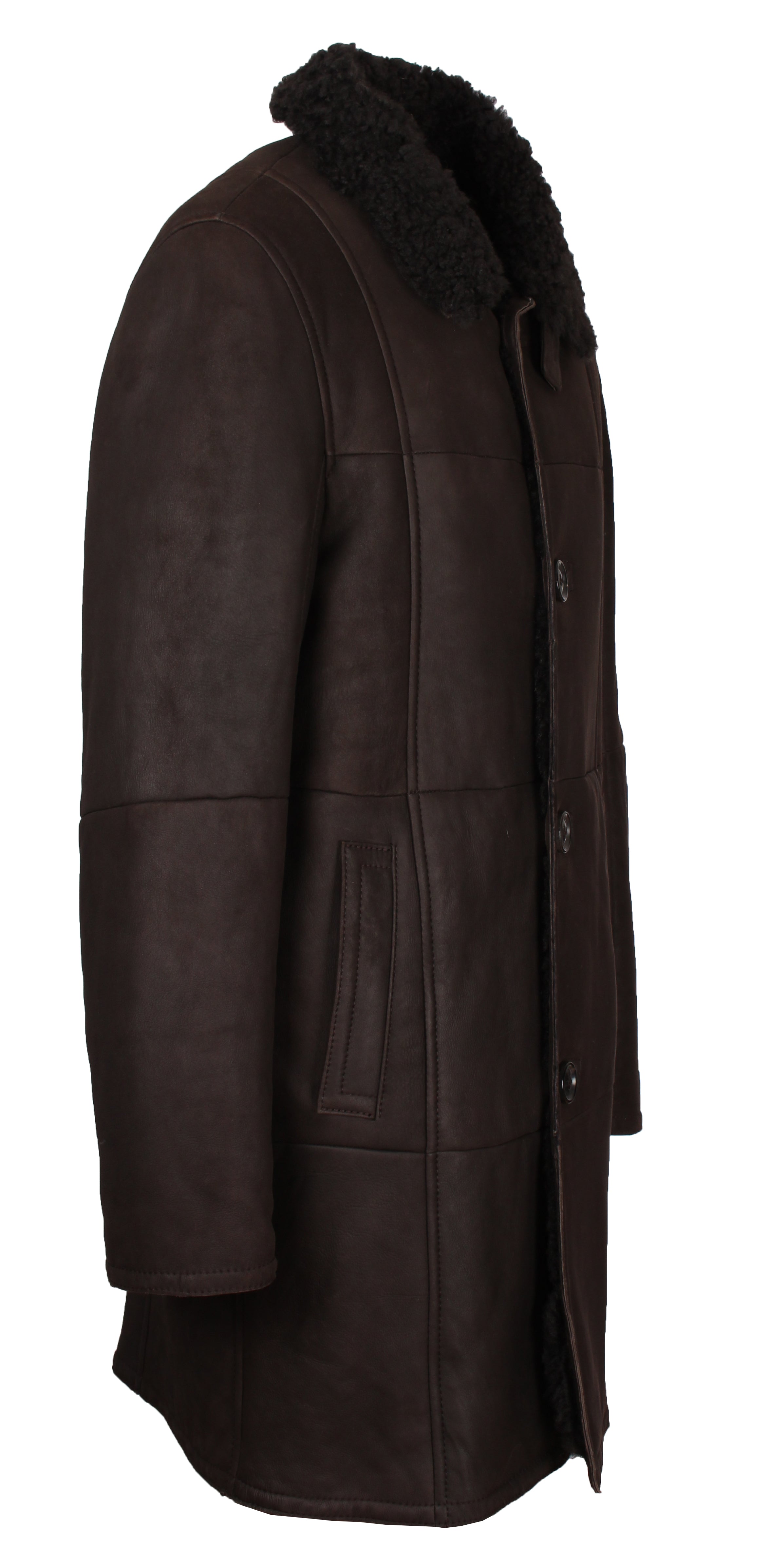 Herren Lammfellmantel mit Kragen - Christ Arian in d.braun