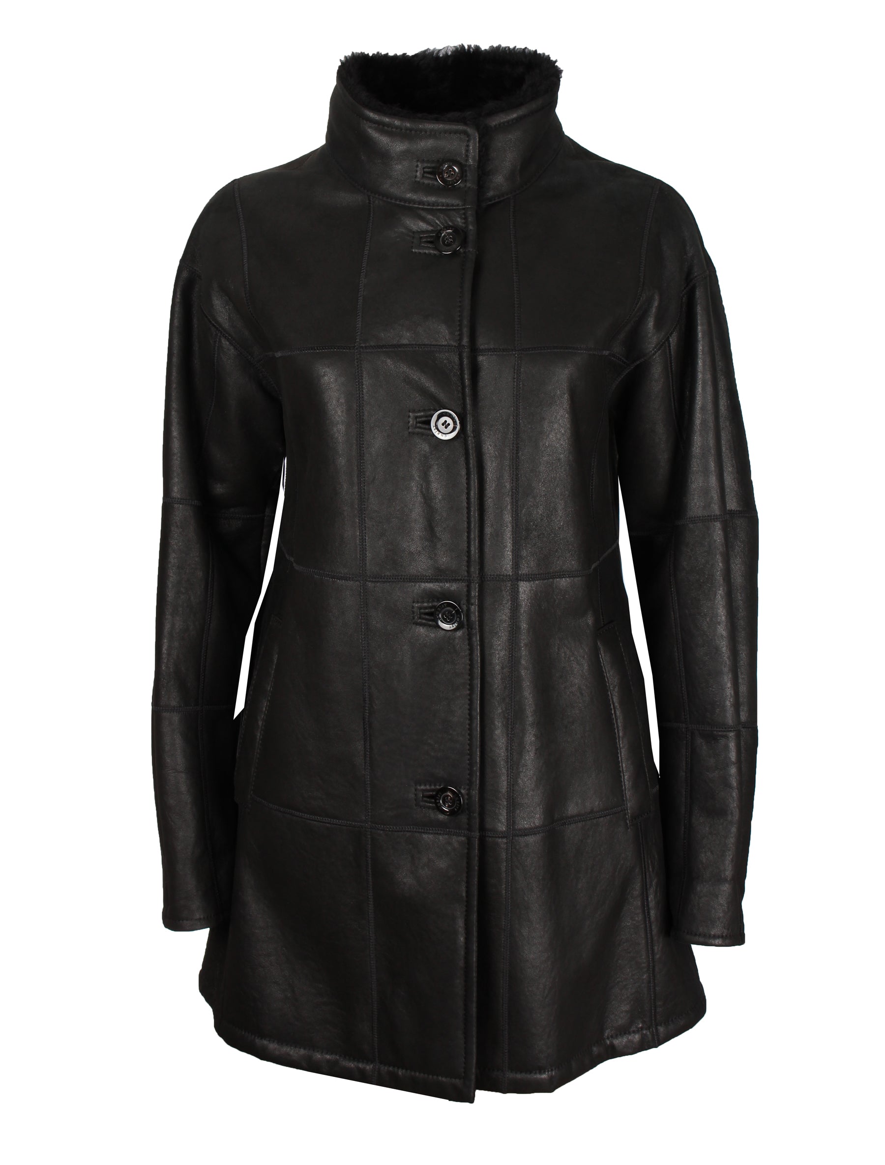 Leichte - Corderitos- Damen Lammfelljacke - Christ Carsta in schwarz