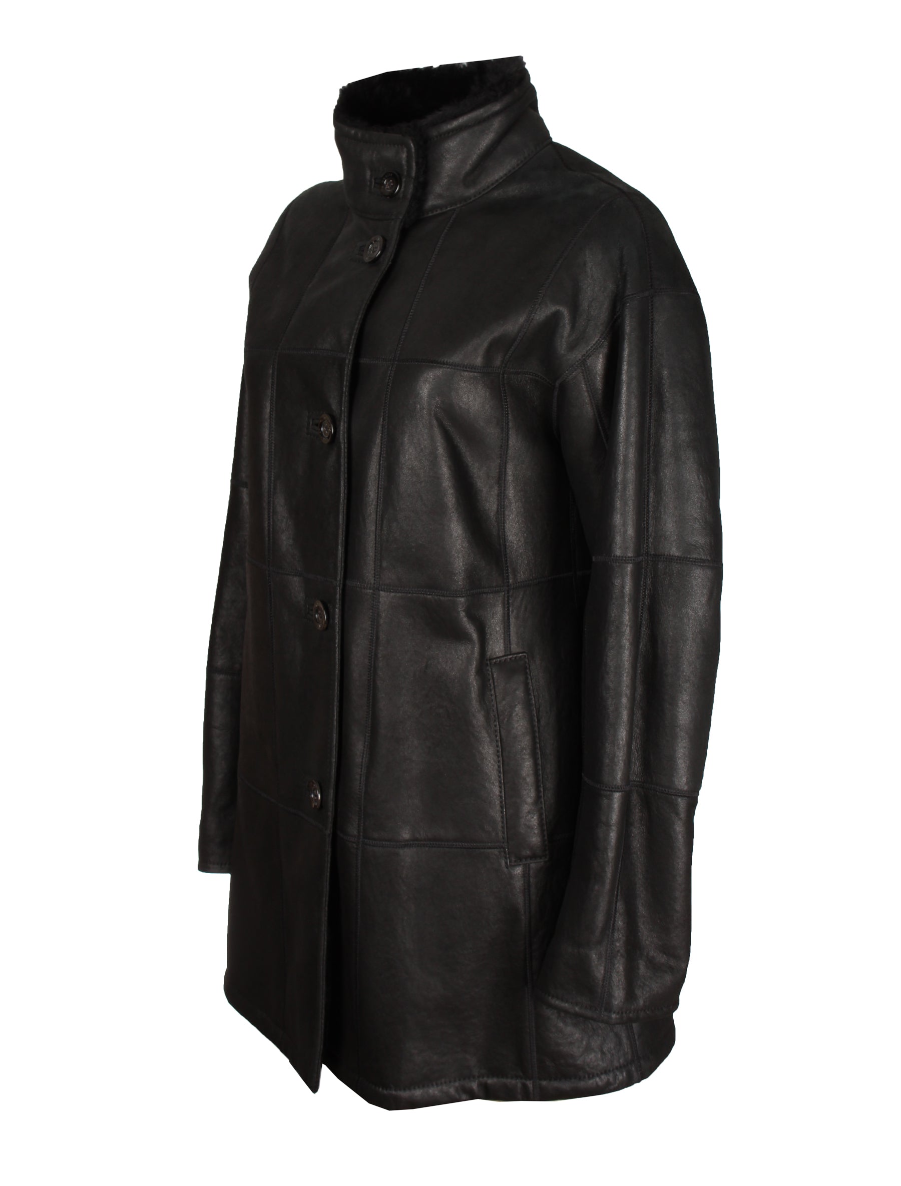 Leichte - Corderitos- Damen Lammfelljacke - Christ Carsta in schwarz