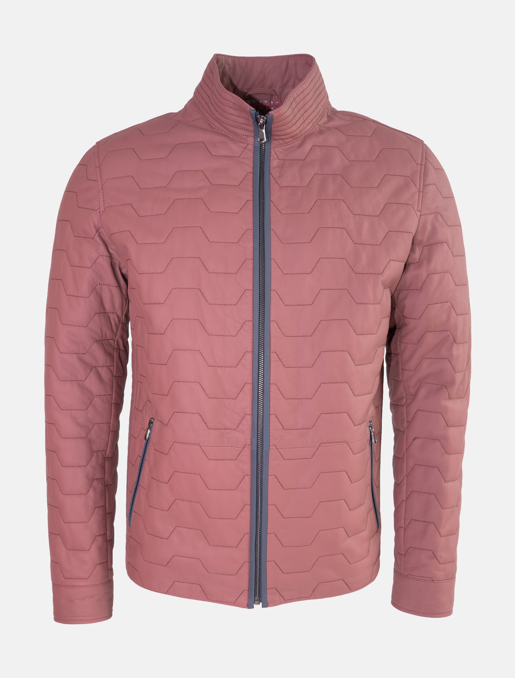 Herren Stepp Lederjacke - Chris in weinrot
