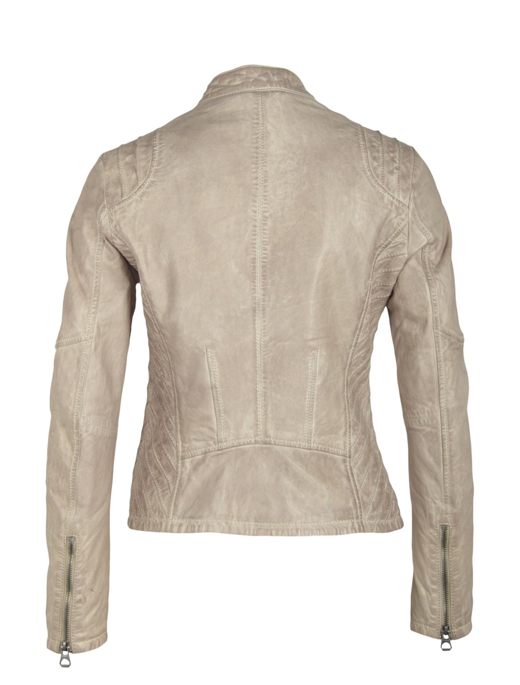 Kurze Damen Biker Jacke mit Stehkragen von Gipsy - Sashi in silver grey