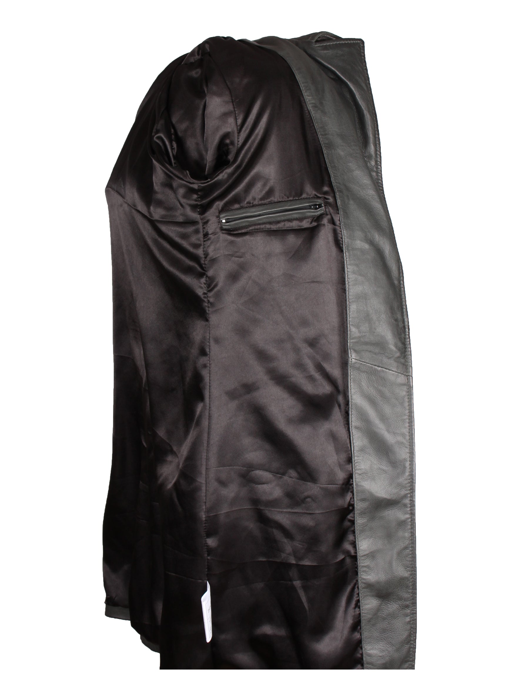 Damen Ledermantel mit Gürtel aus Lammleder von MDK - Huma in lenny grey