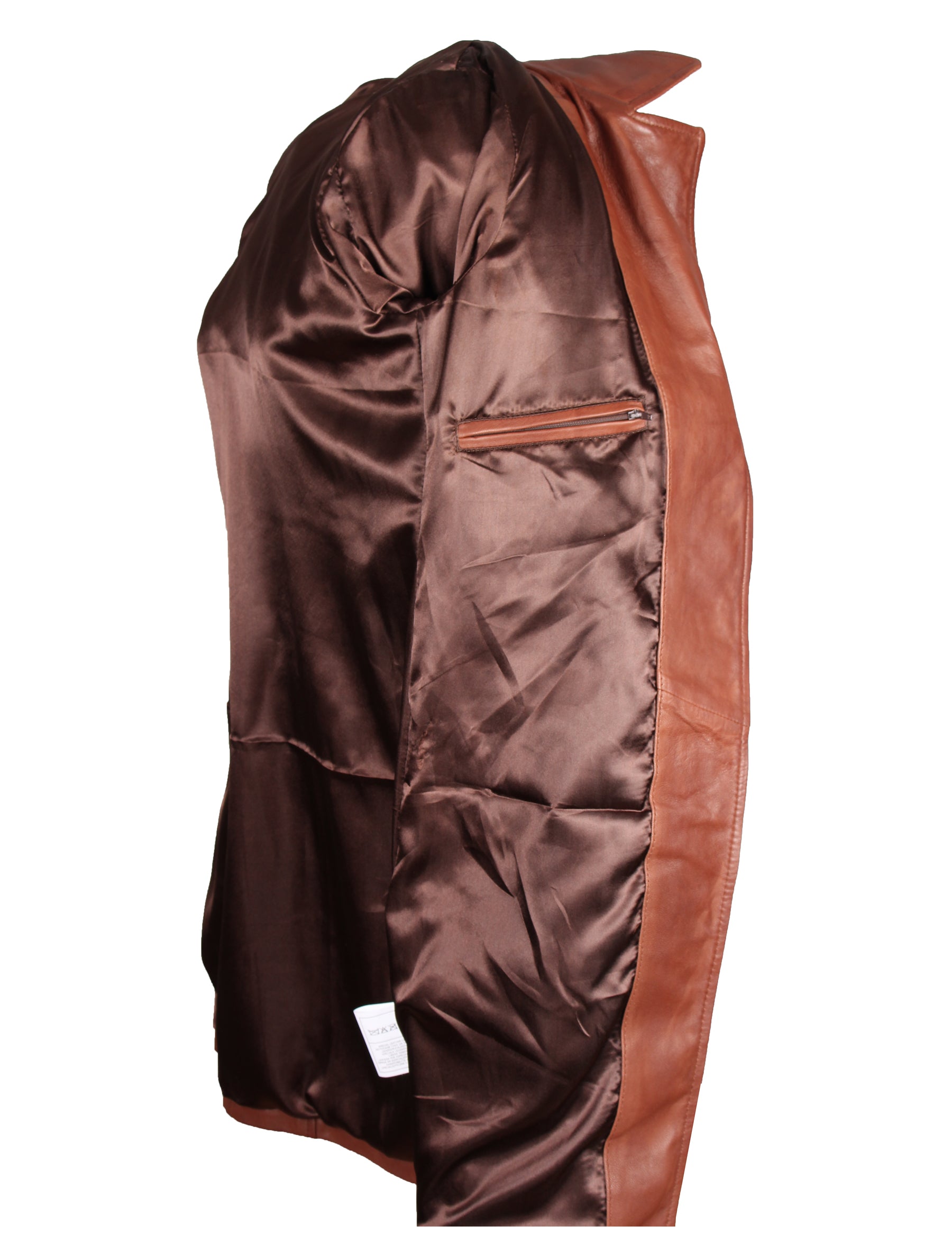 Damen Ledermantel mit Gürtel aus Lammleder von MDK - Huma in mocca