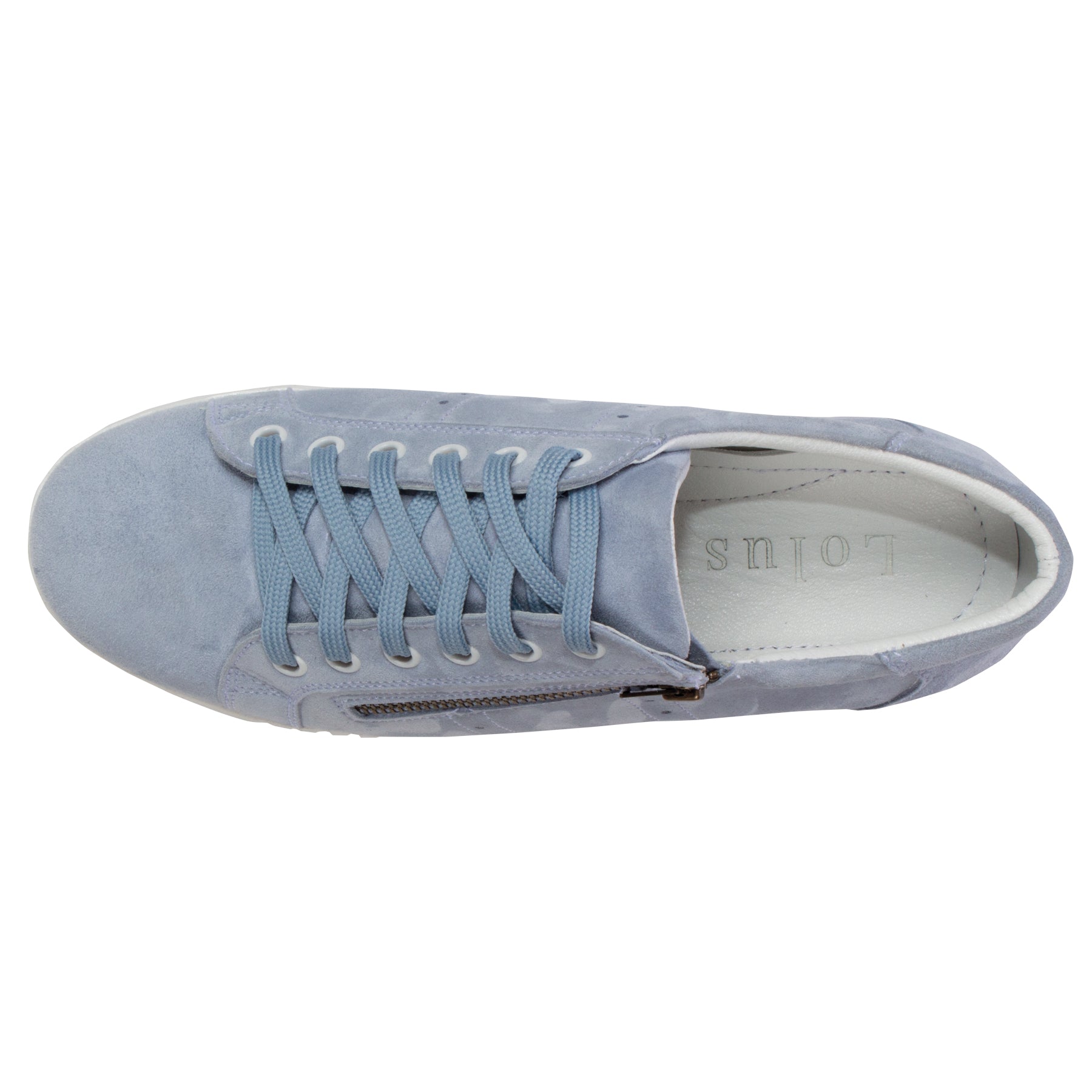 Damen Leder Sneaker Schuh Lederschuh (Nubuk) im sportlichen Stil - Presley Con in Halogen Blue