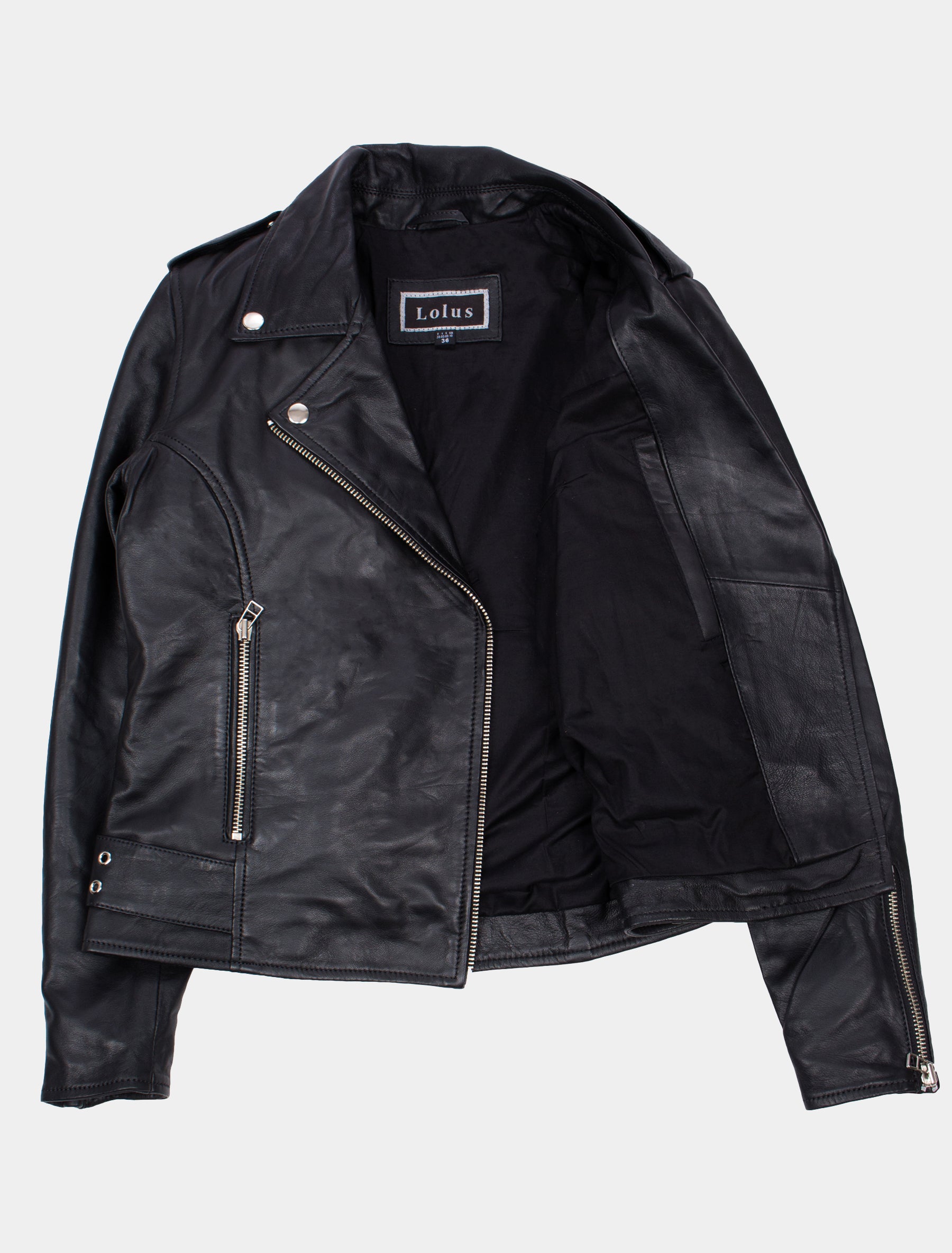 Damen Bikerjacke mit Riegel, Reißverschluss und Reverskragen - Alea in schwarz