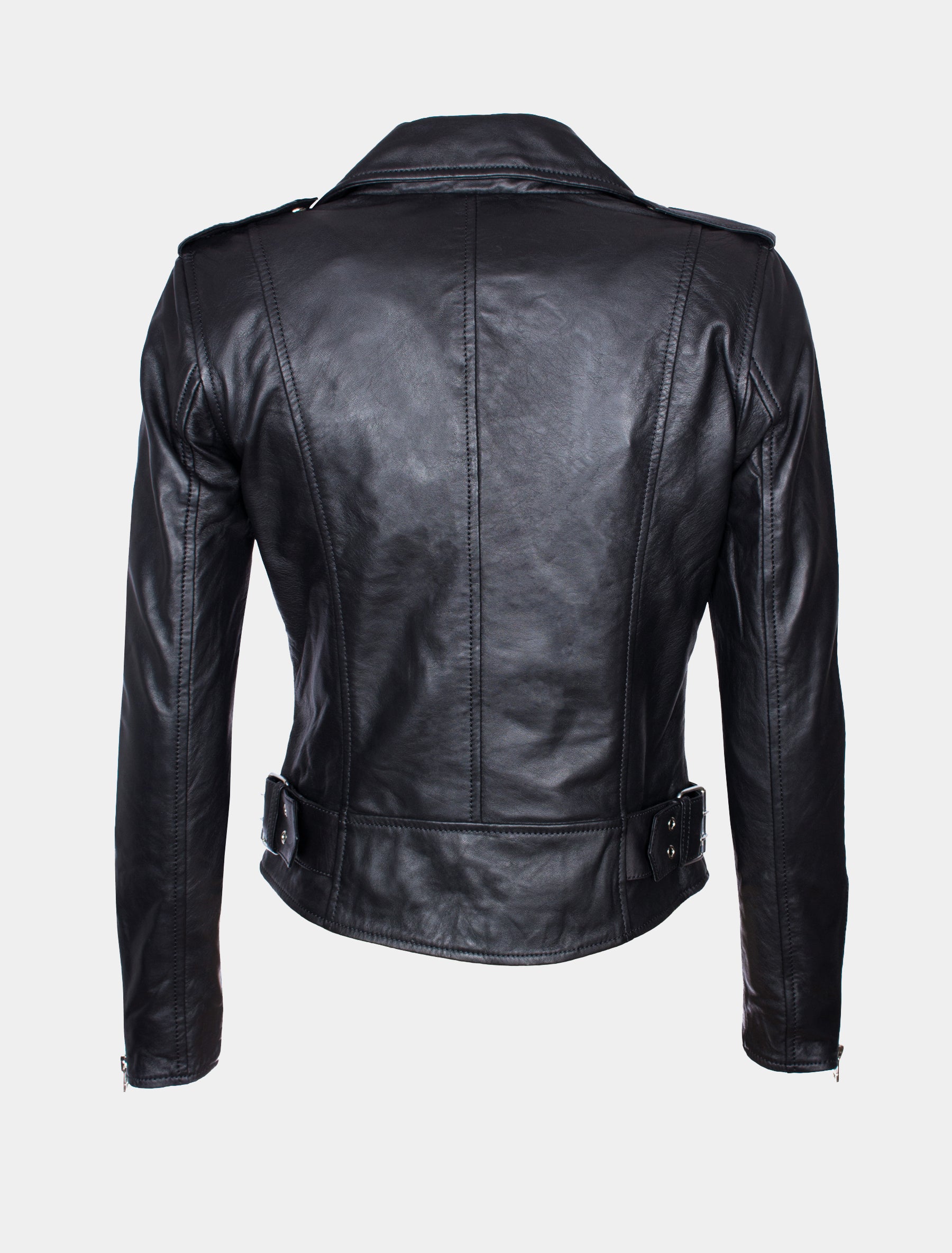 Damen Bikerjacke mit Riegel, Reißverschluss und Reverskragen - Alea in schwarz