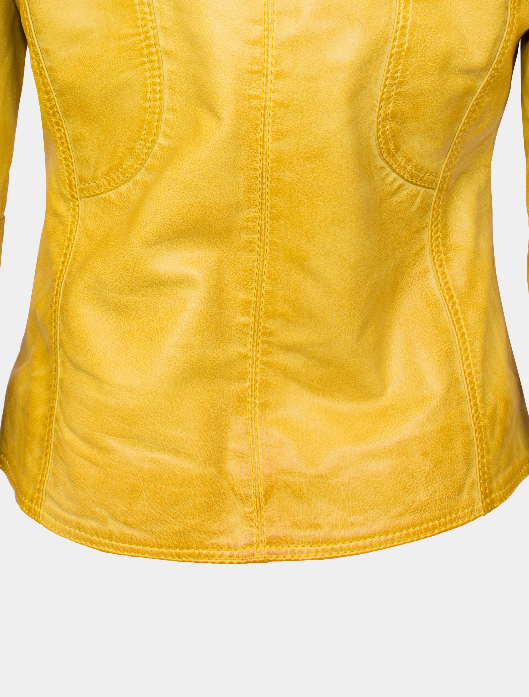 Damen Lederjacke im modischen Biker Stil - Giulia in lemon