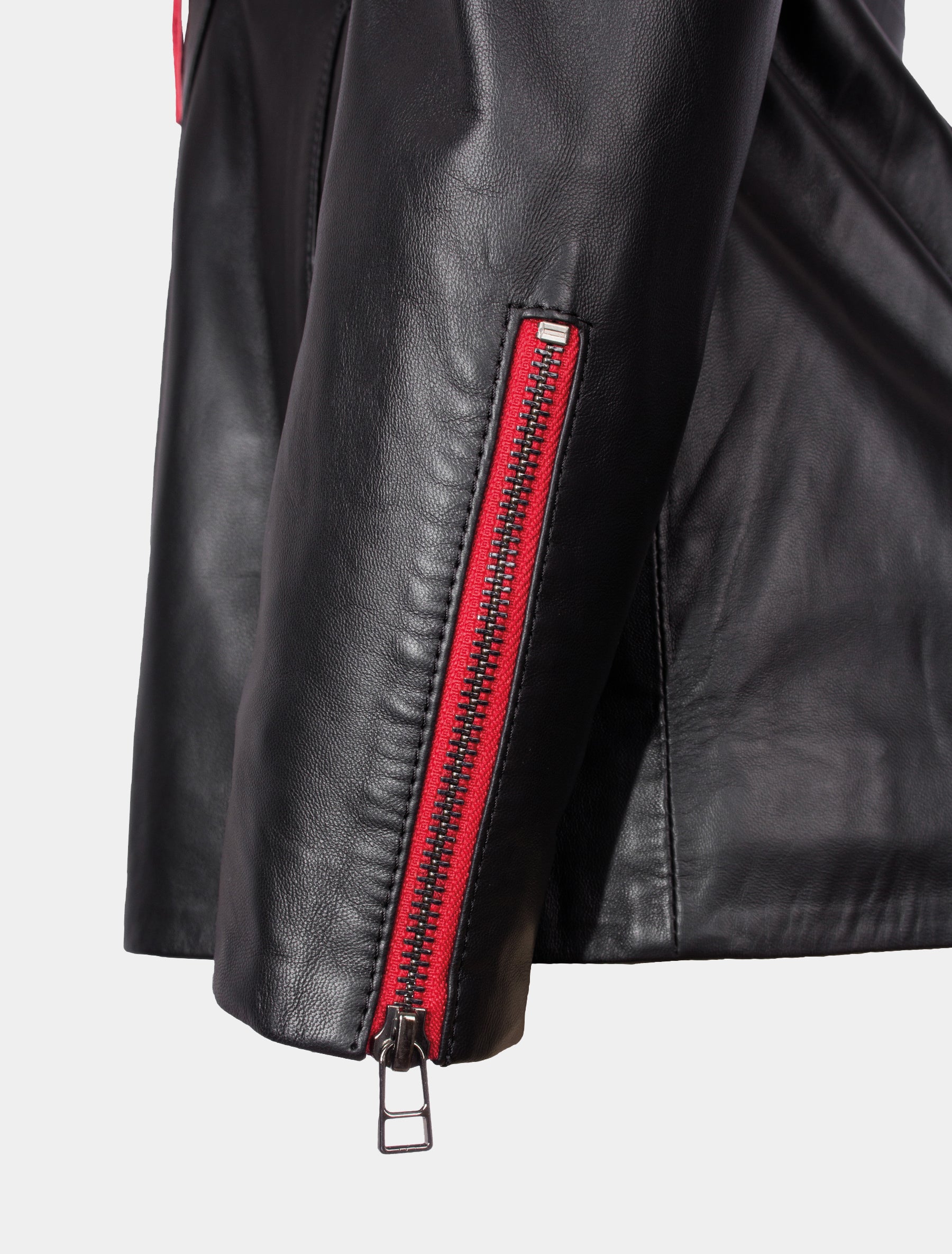 Lange Damen Lederjacke / Kurzmantel - Lolus Jolanda in schwarz