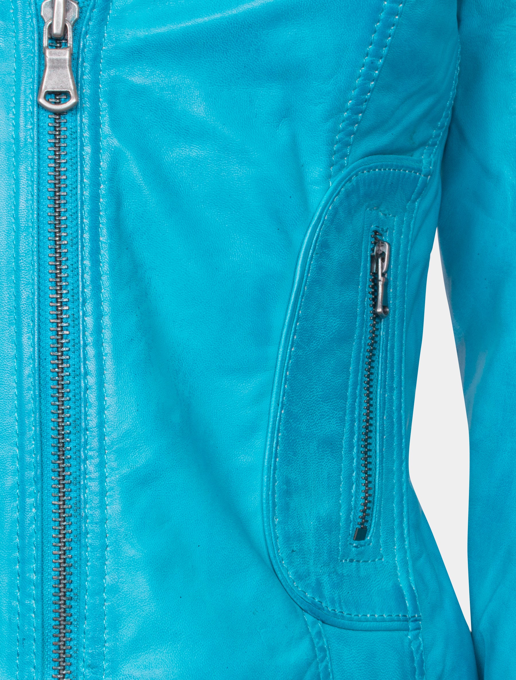 Damen Biker Lederjacke mit Reverskragen - Mariah in fabulous blue