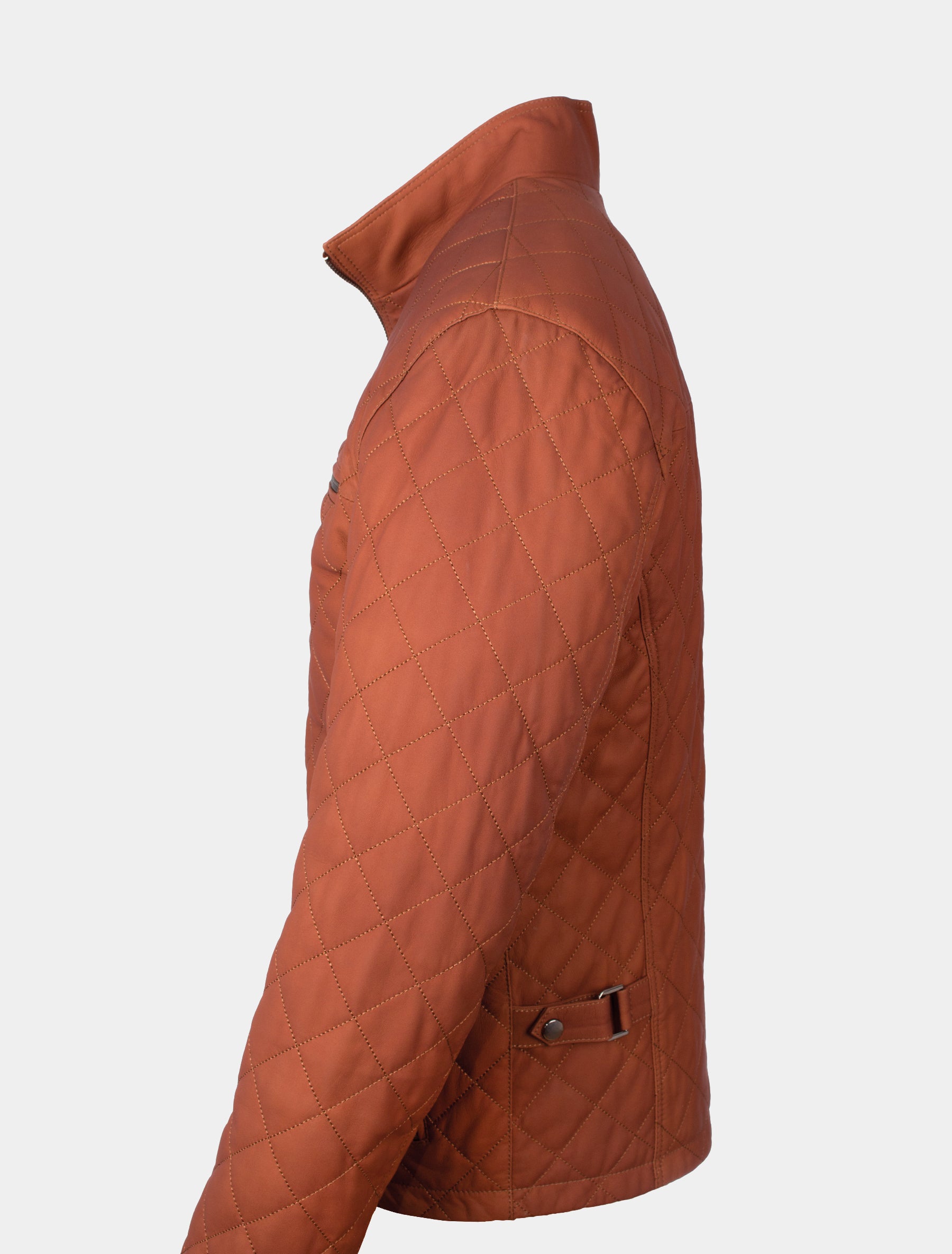 Steppjacke aus Lamm Leder für Herren - Lolus Tale 2 in cognac