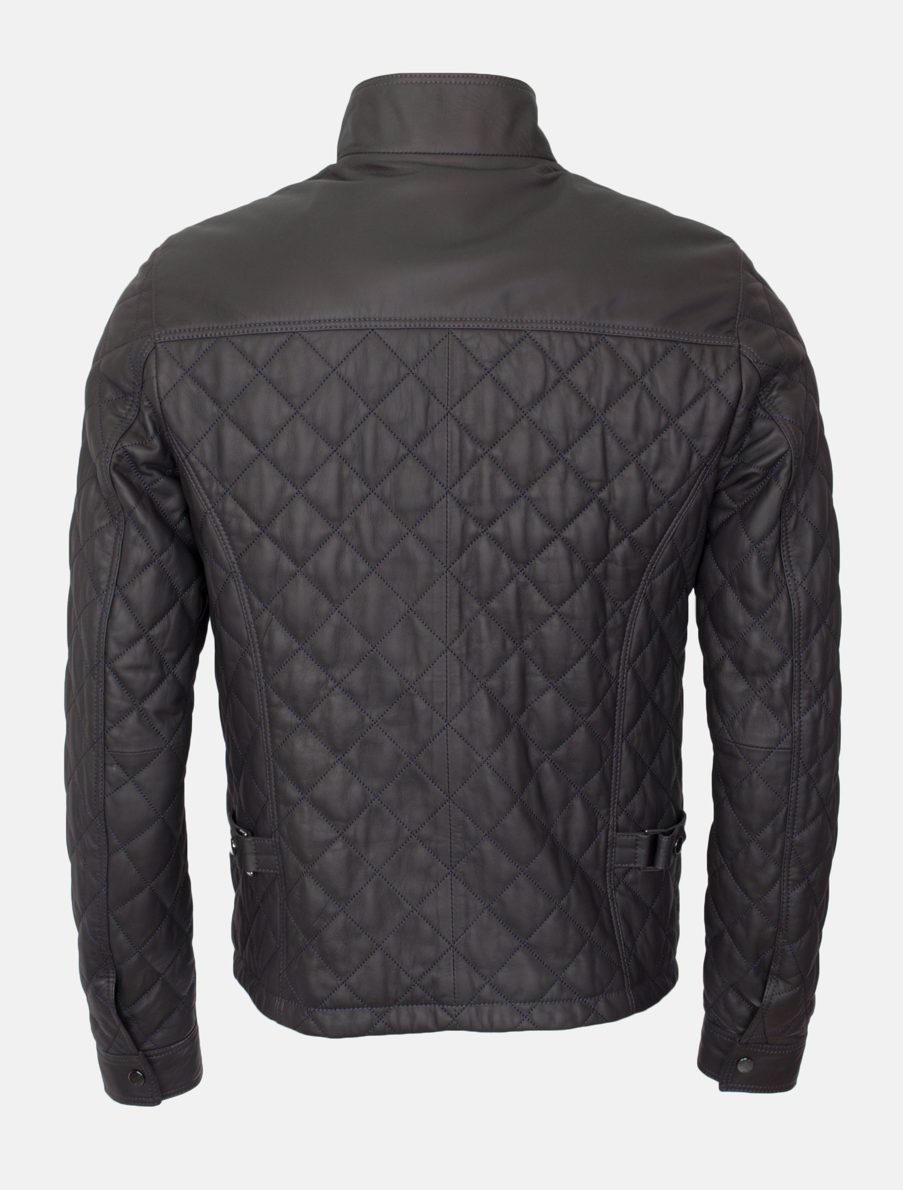 Gesteppte Herren Lederjacke Steppjacke aus Lamm Leder - Lolus Tale in dunkelblau