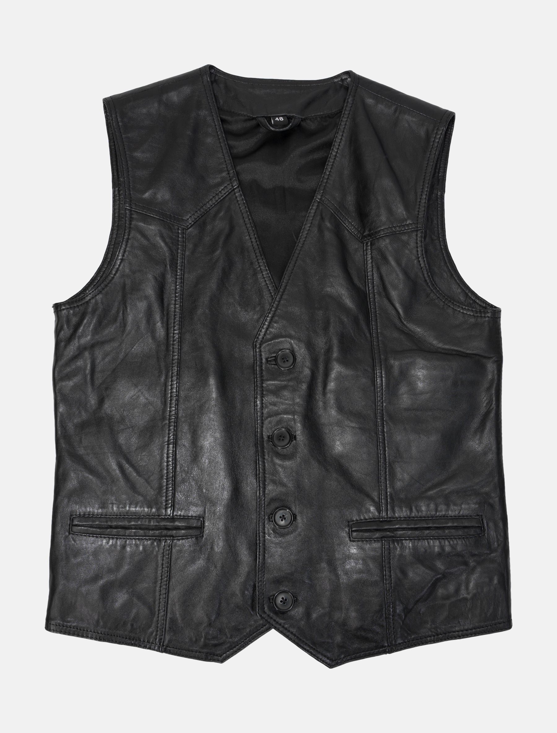Herren Lederweste aus weichem Lammnappa Leder - Ludwig in schwarz