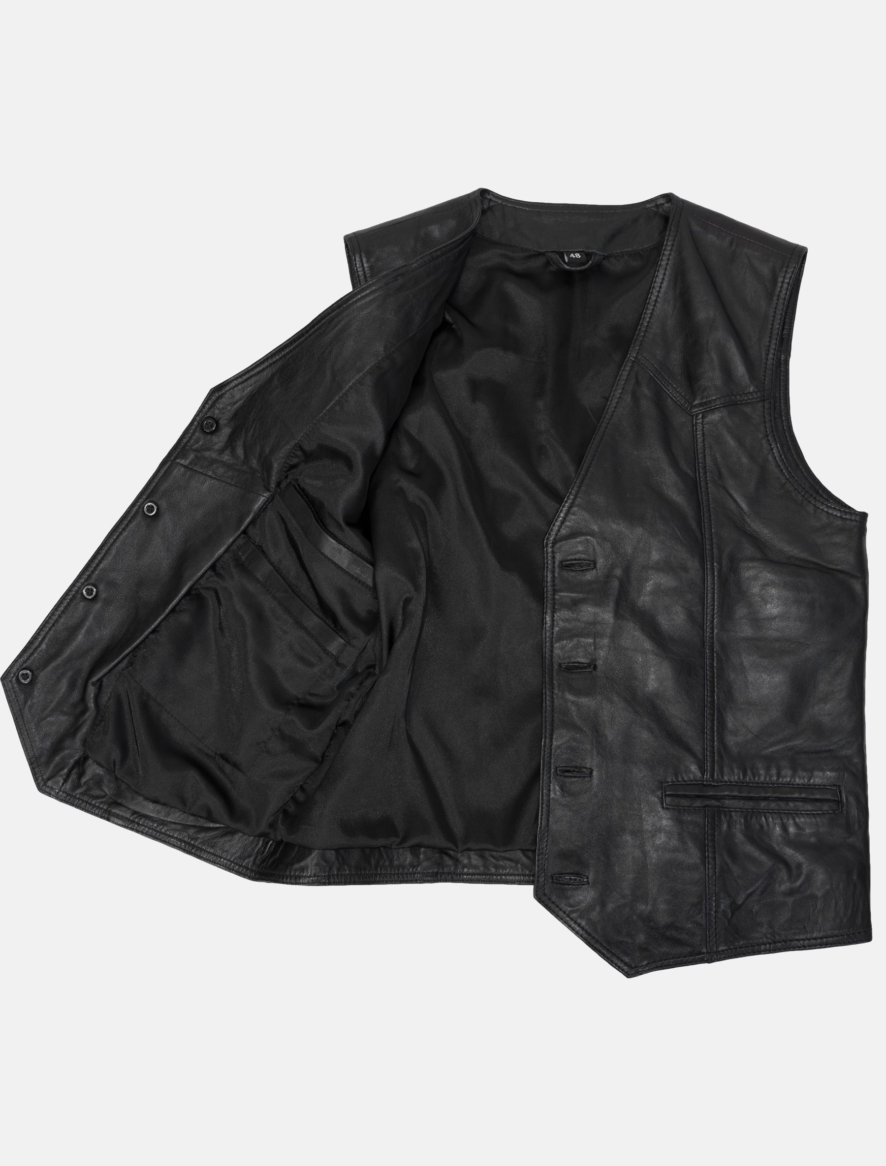 Herren Lederweste aus weichem Lammnappa Leder - Ludwig in schwarz