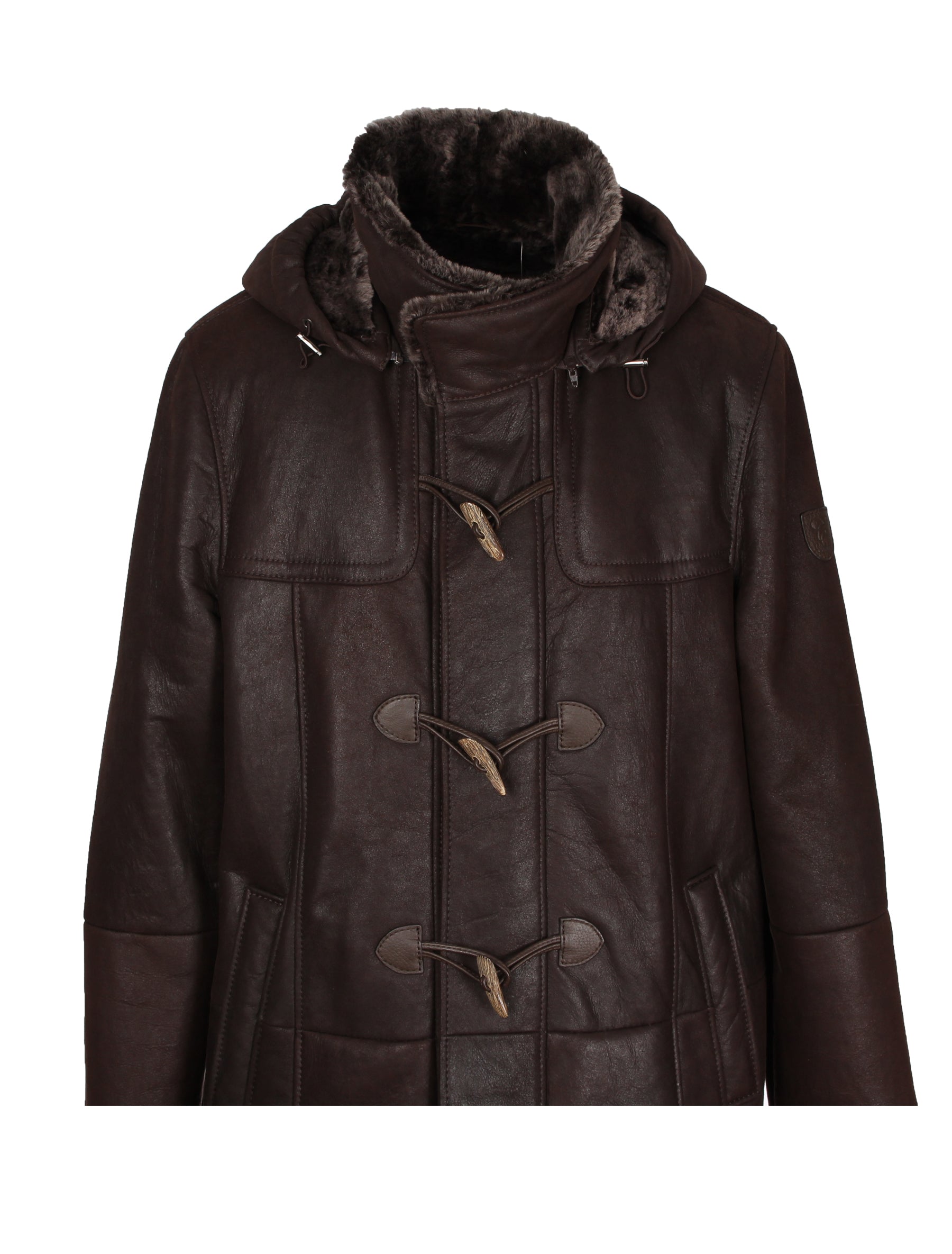 Werner Christ Lammfelljacke mit Kapuze - Lukas in braun