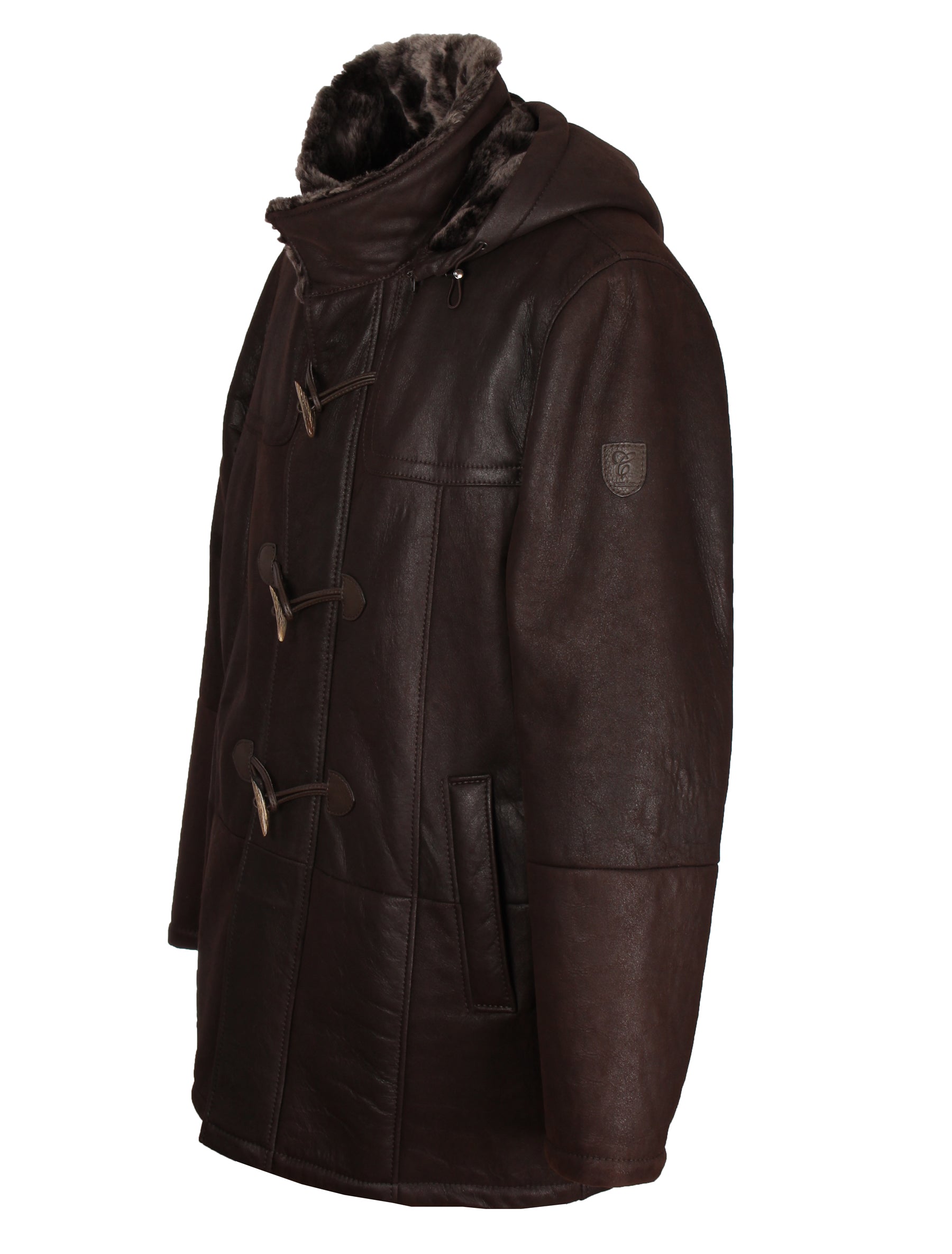 Werner Christ Lammfelljacke mit Kapuze - Lukas in braun