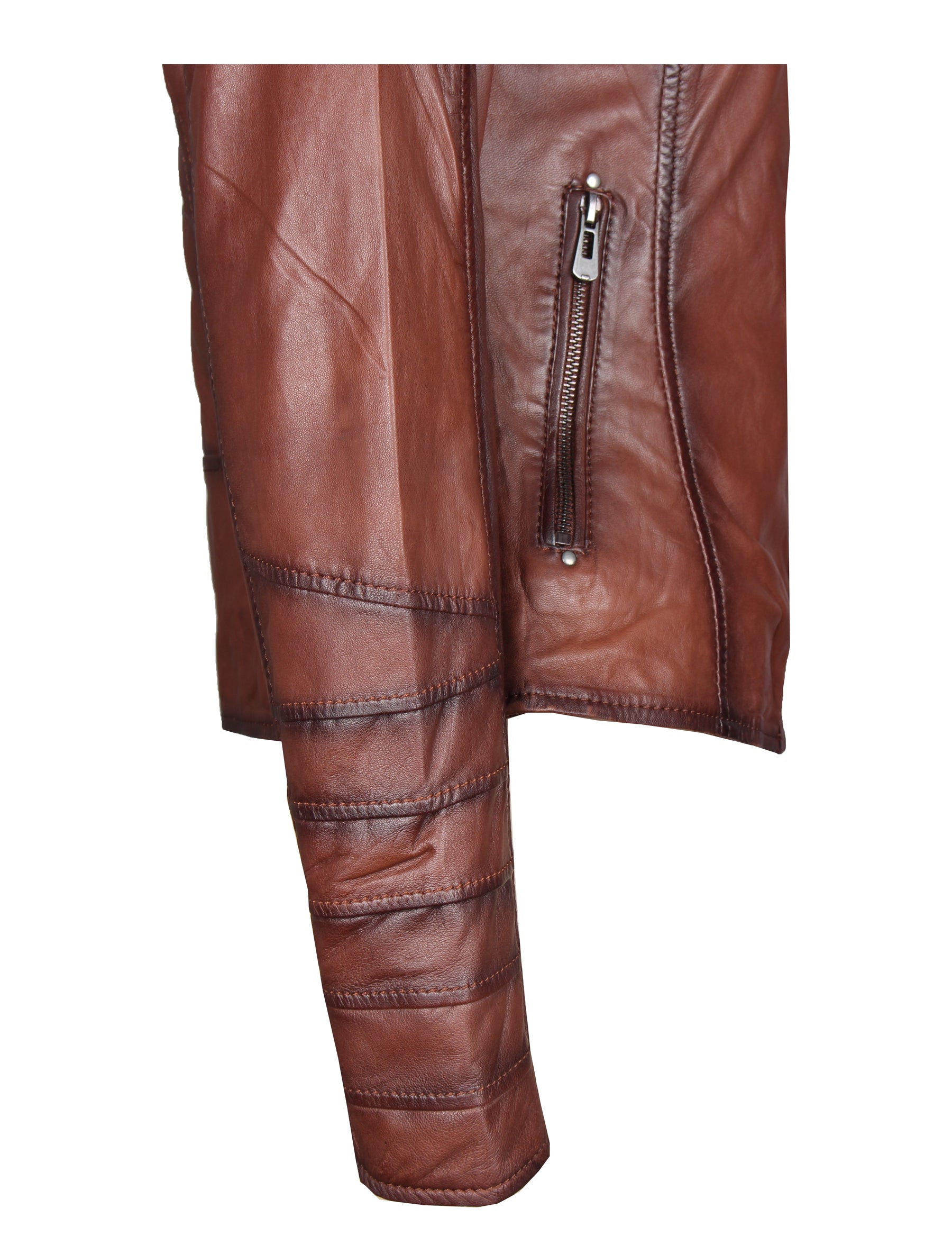 Damen Lederjacke aus Lammleder im Vintage-Look - Nena in braun