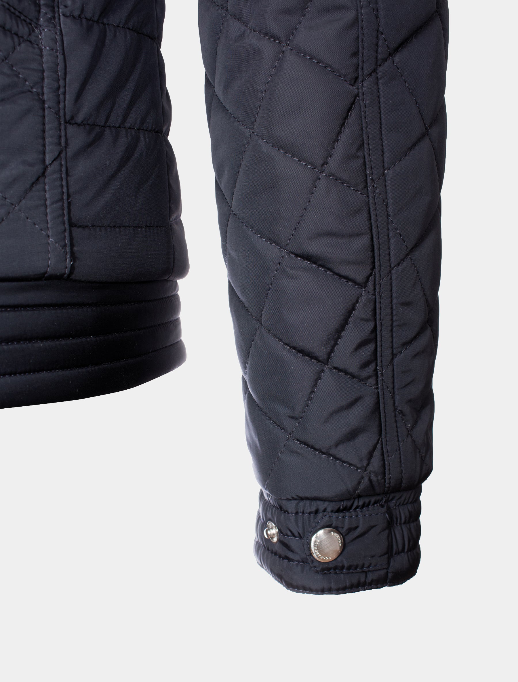 Herren textile Steppjacke mit Reißverschluss an Kragen und Brust - Knox in navy