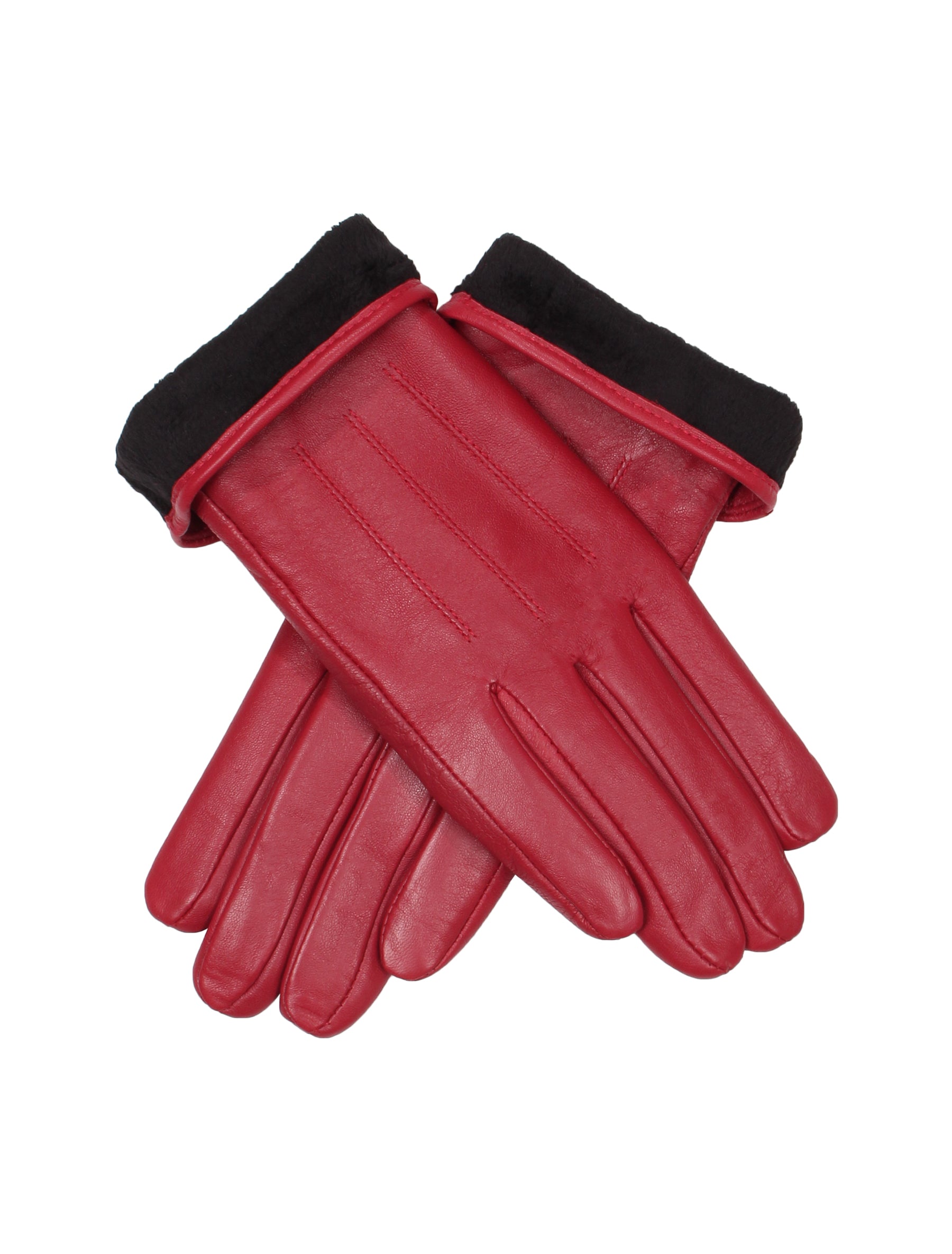 Damen Lederhandschuh mit Naht von Weikert - WLE 3507 in rot