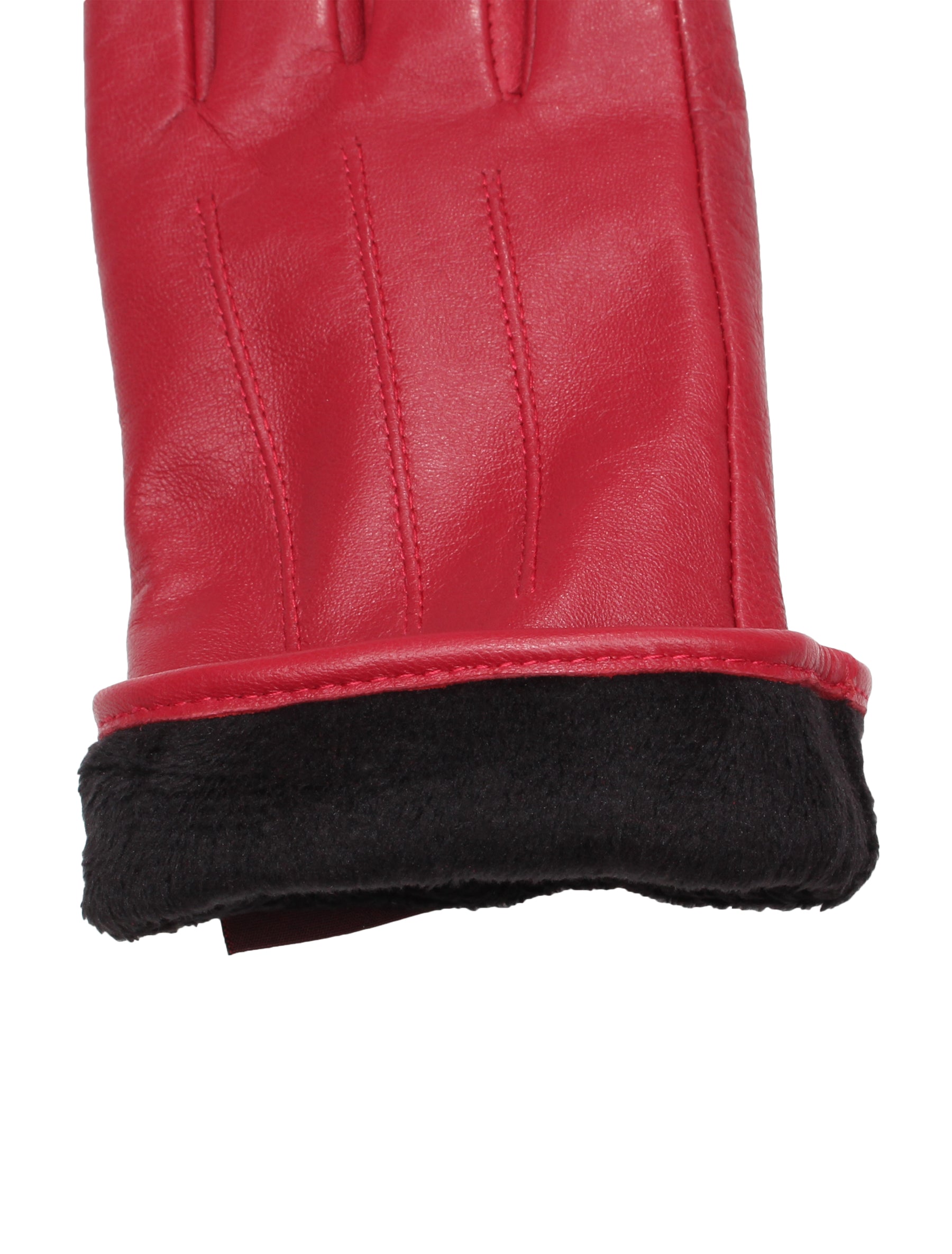 Damen Lederhandschuh mit Naht von Weikert - WLE 3507 in rot