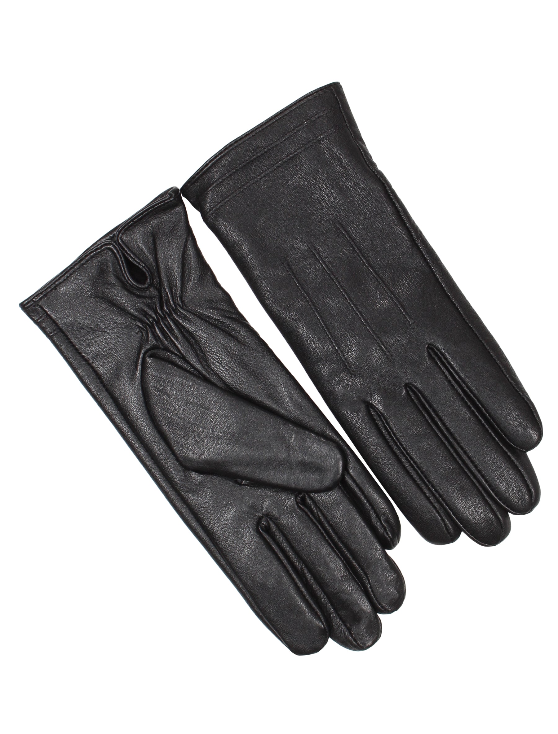 Damen Lederhandschuh mit Naht von Weikert - 3507 in schwarz