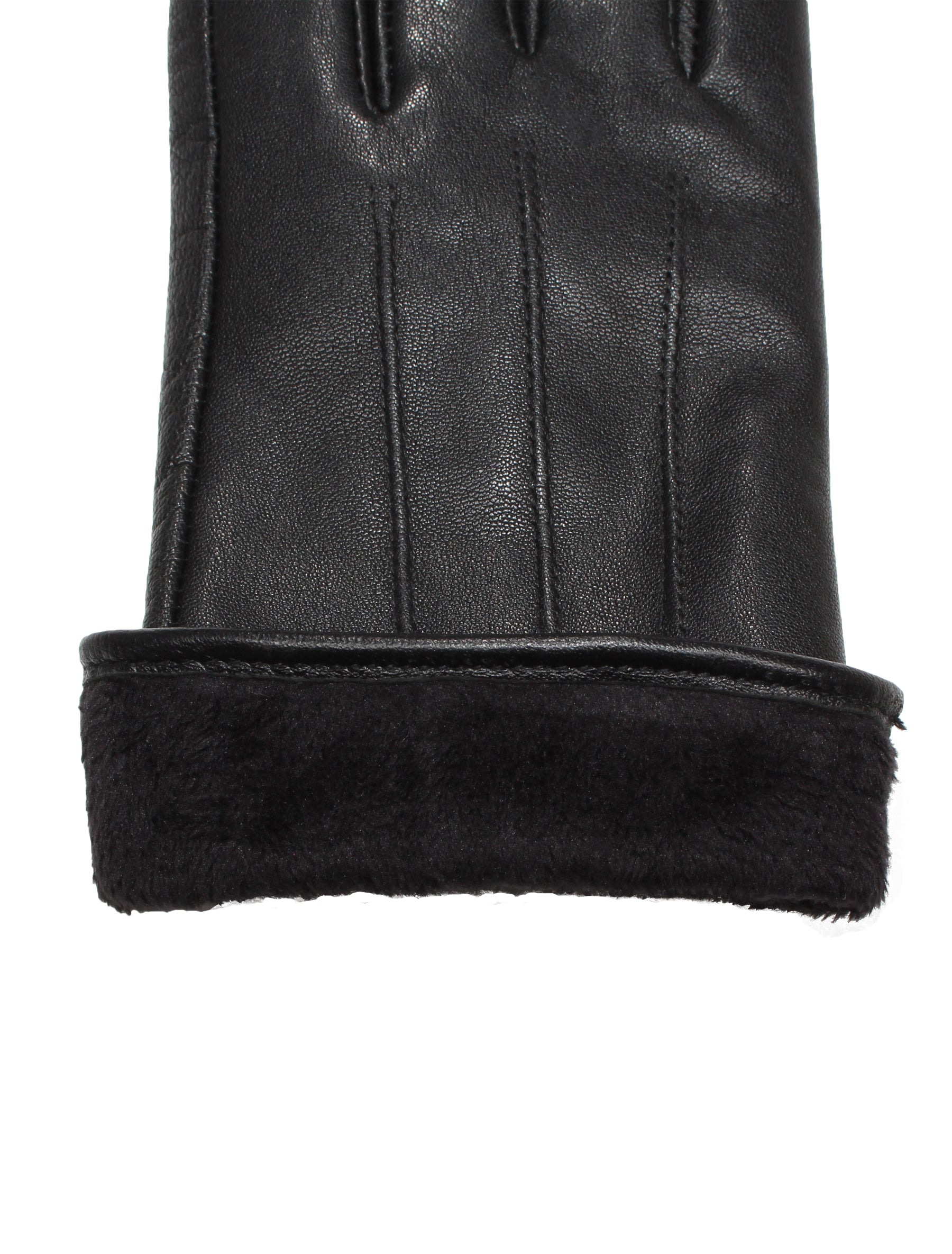 Damen Lederhandschuh mit Naht von Weikert - 3507 in schwarz