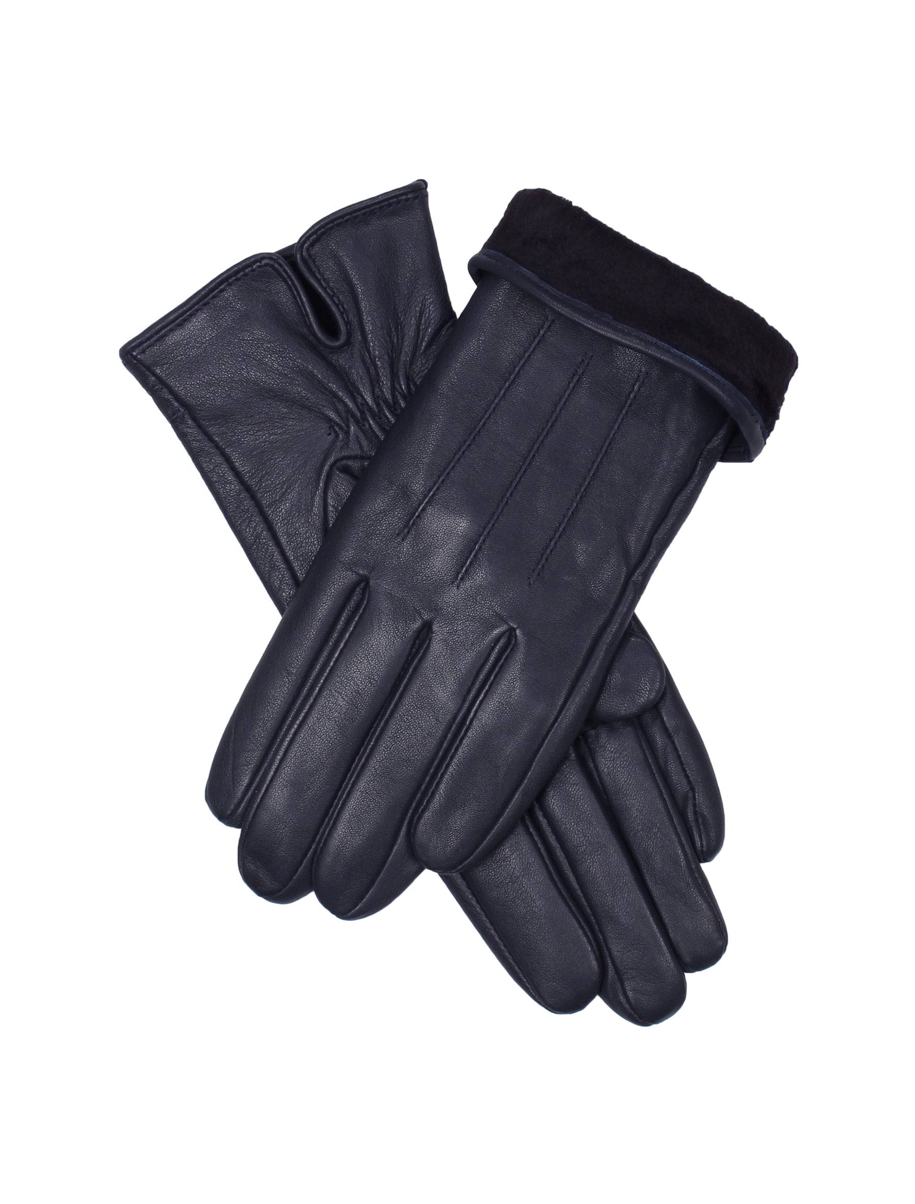 Damen Lederhandschuh mit Naht von Weikert - WLE 3507 in navy
