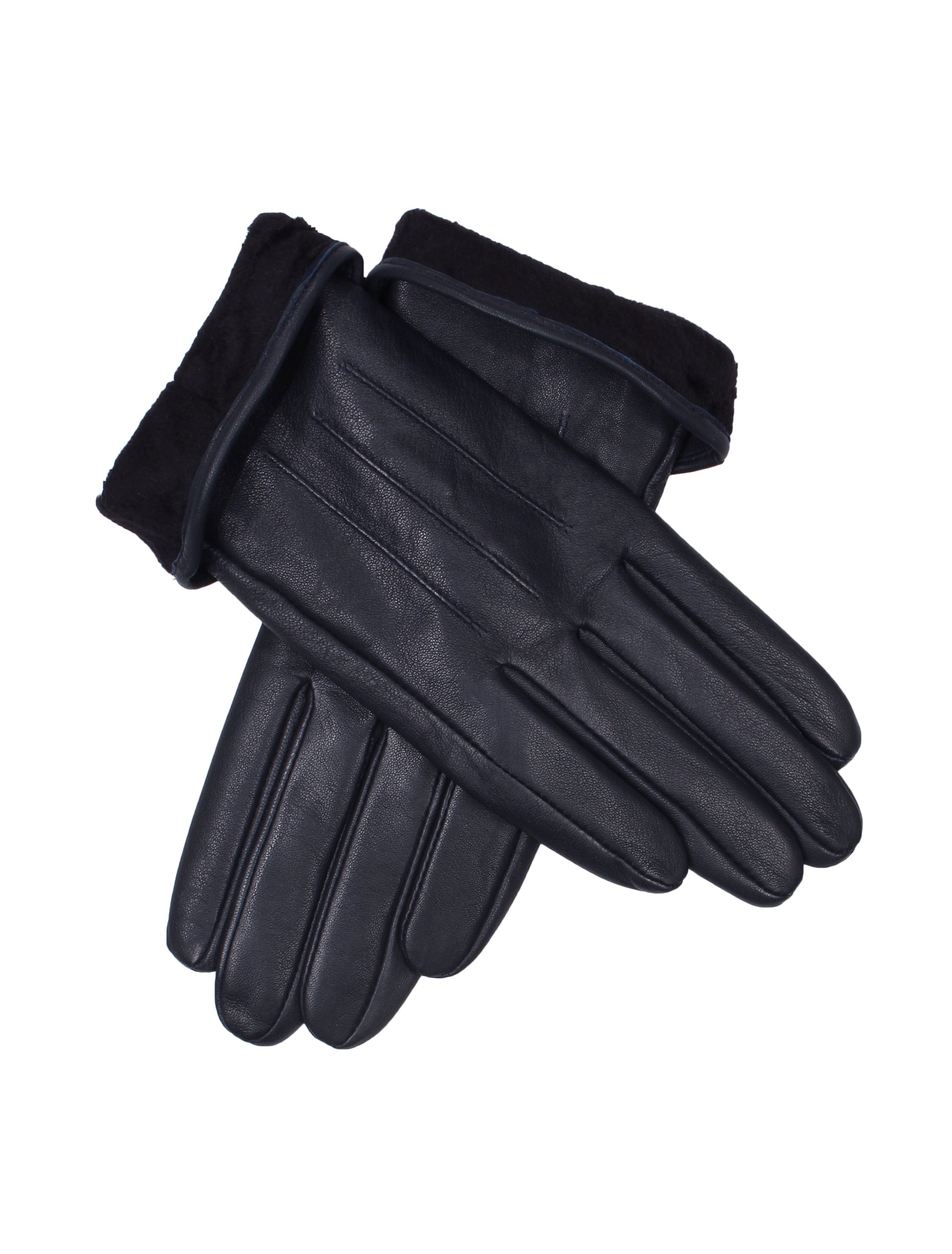 Damen Lederhandschuh mit Naht von Weikert - WLE 3507 in navy