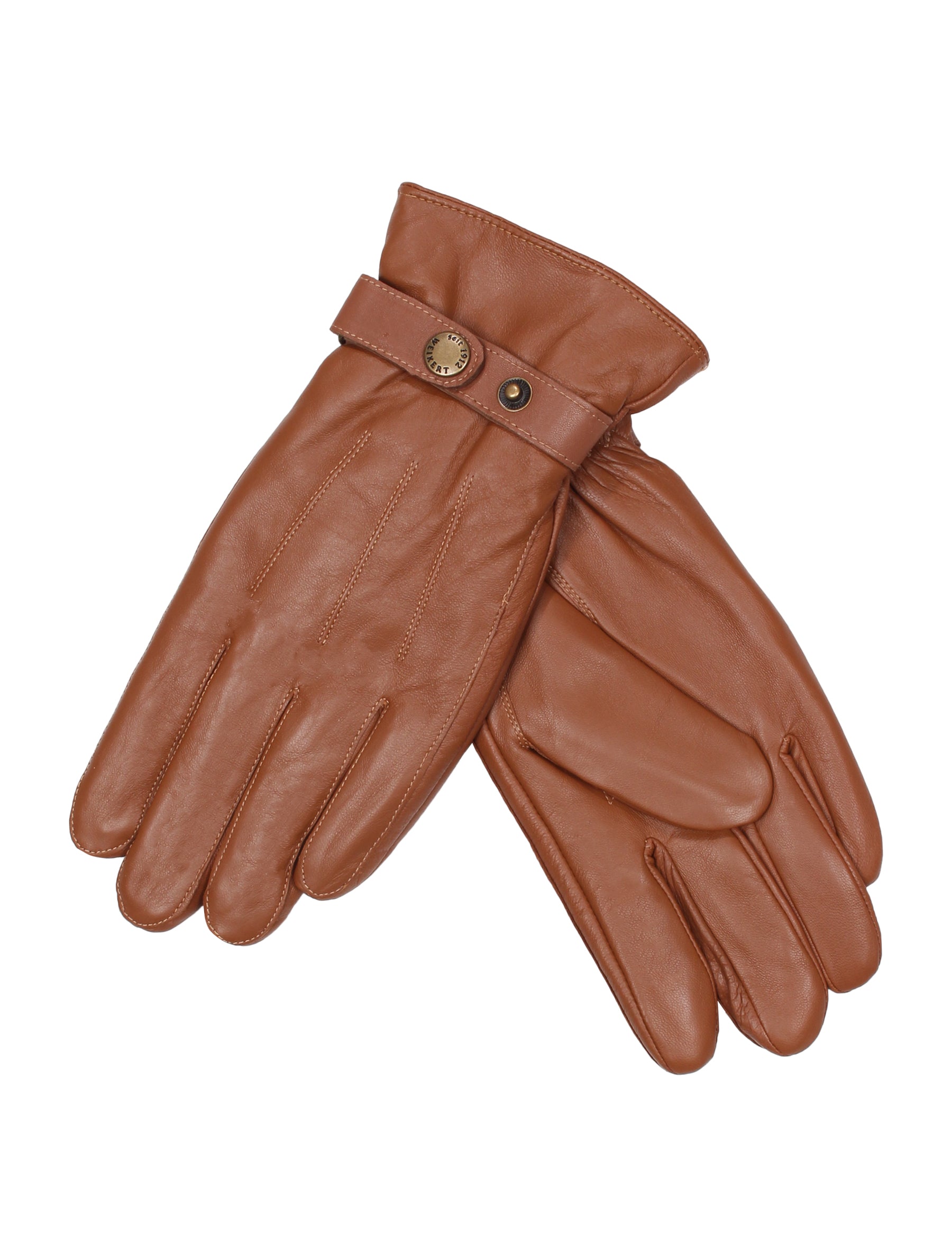 Herren Lederhandschuh mit Naht und Riegel - 1006 in cognac