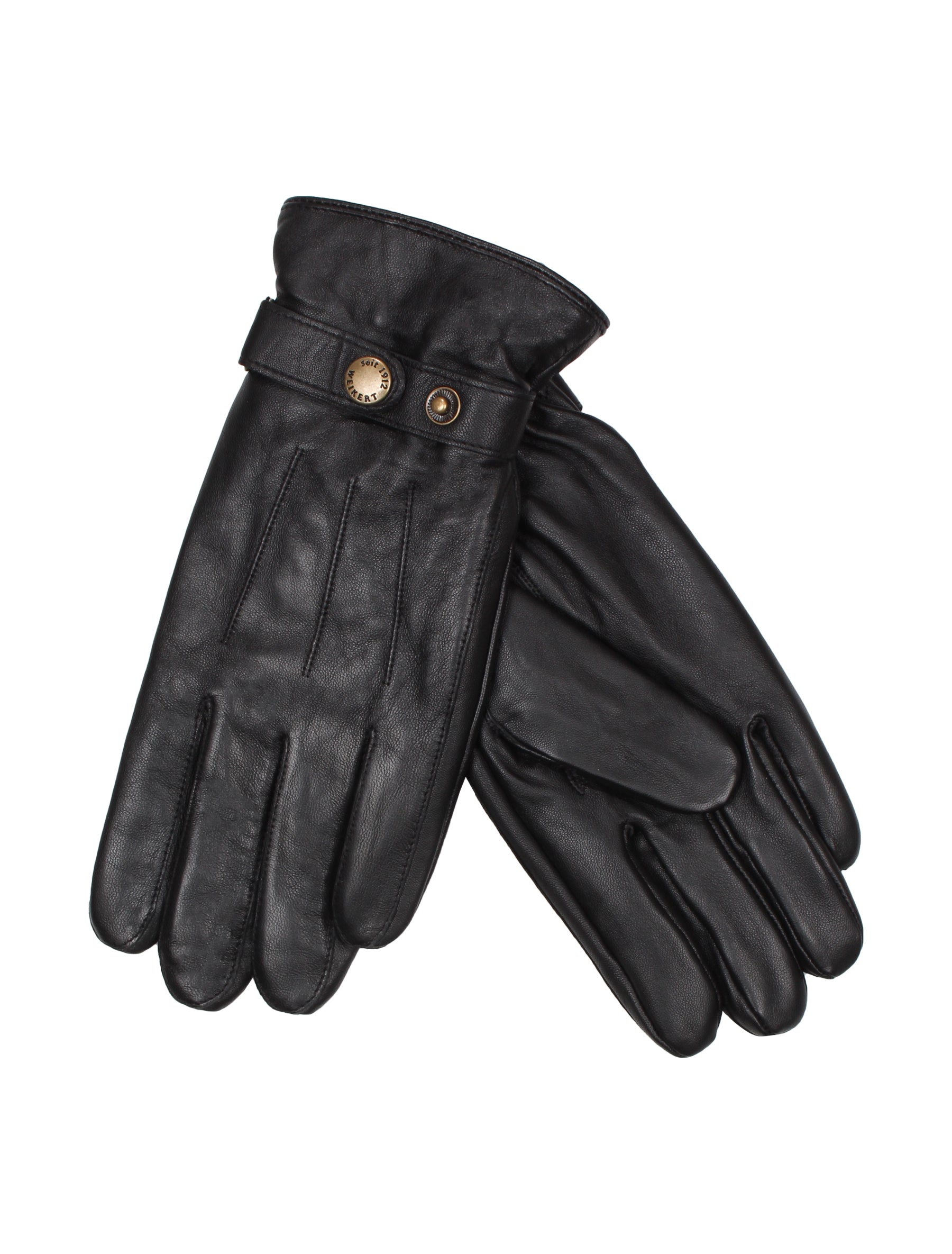 Herren Lederhandschuh mit Naht und Riegel - 1006 in schwarz