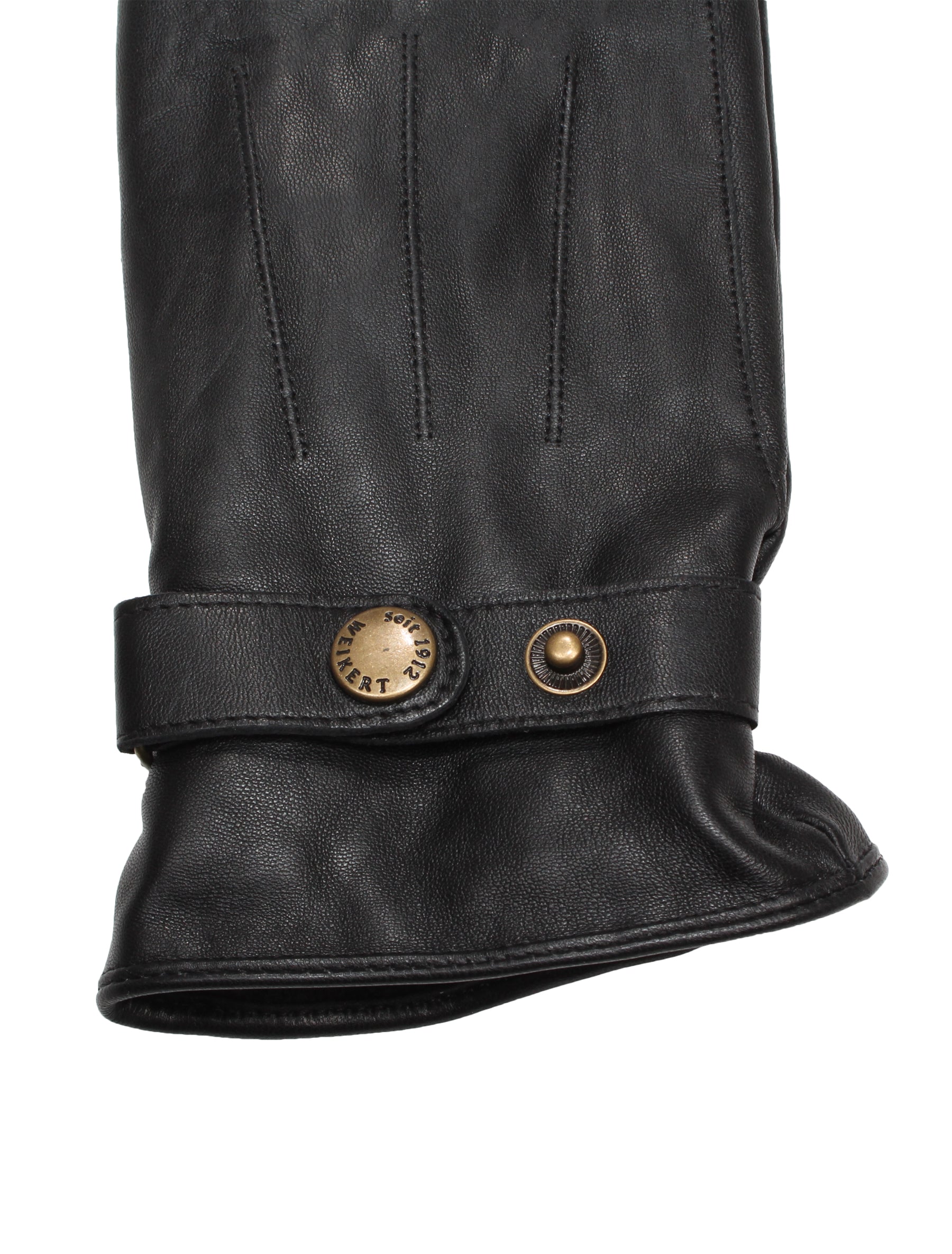 Herren Lederhandschuh mit Naht und Riegel - 1006 in schwarz